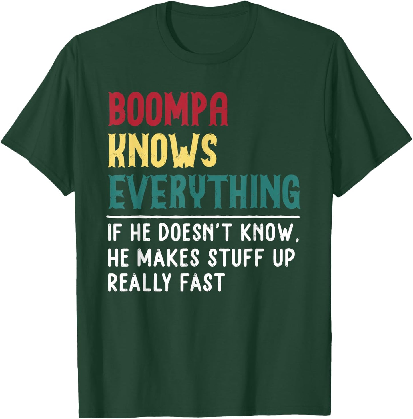 Boompa Know Everything Fathers Day for funny grandpa Boompa T-Shirt - T-Shirt | Forest