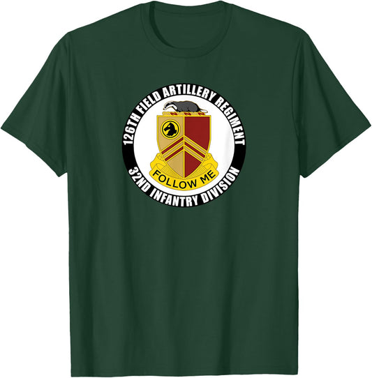 126th Field Artillery 32nd Infantry Division US Army Veteran T-Shirt - T-Shirt | Forest