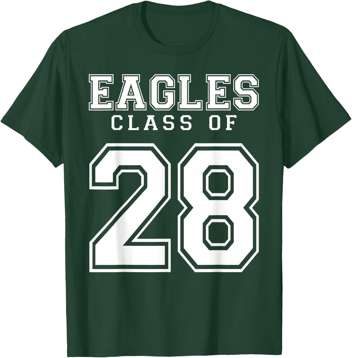 Class Of 2028 Eagles Custom Graduation Senior Personalized T-Shirt - T-Shirt | Forest