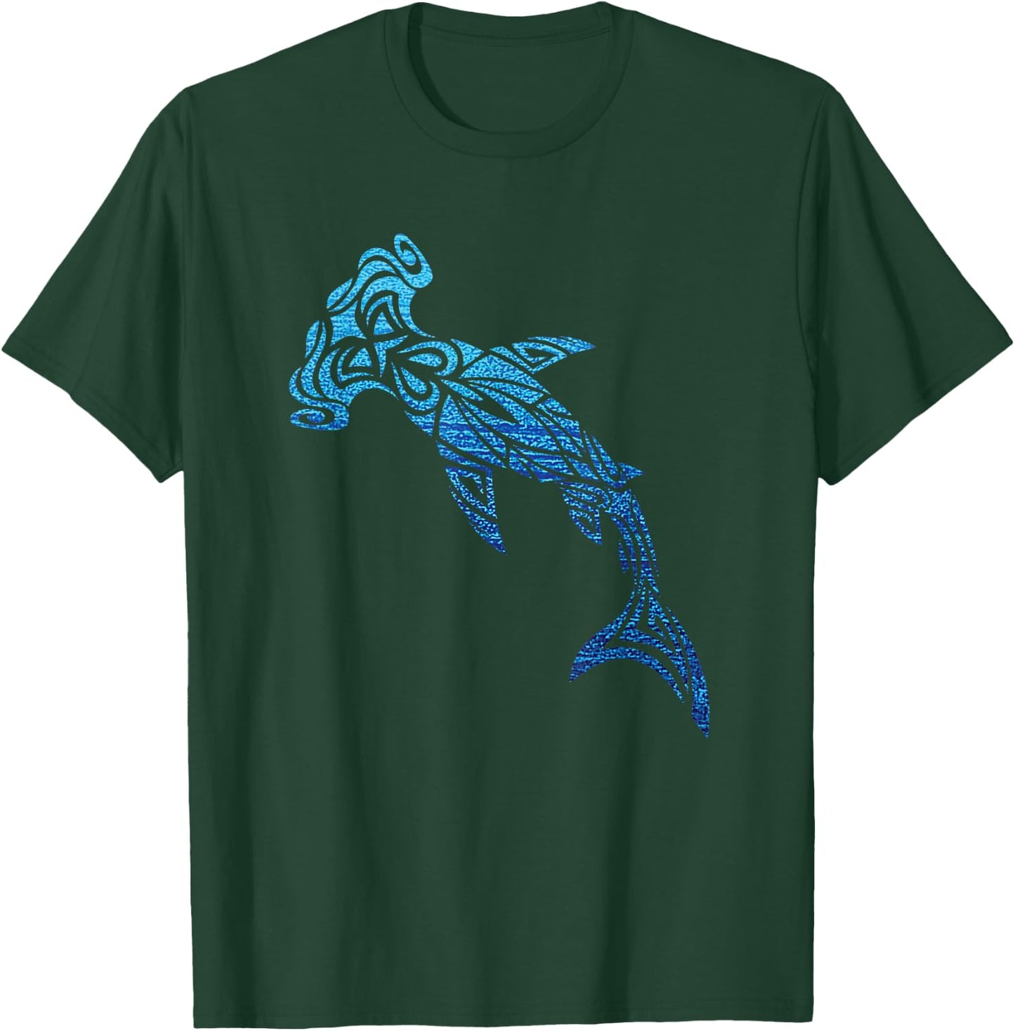 Hammerhead Shark Hawaiian Polynesian Tribal Tattoo Vacation T-Shirt - T-Shirt | Forest