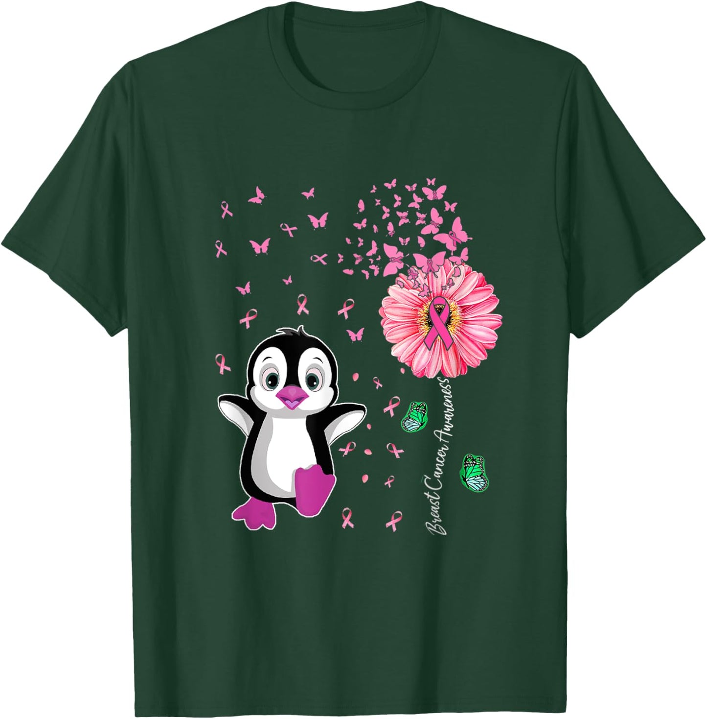 Penguin Pink Breast Cancer Awareness T-Shirt - T-Shirt | Forest