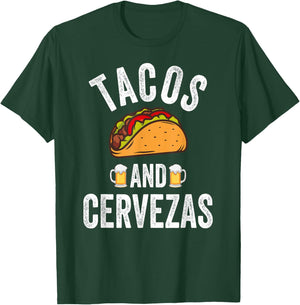 Tacos And Cervezas Shirt Funny Cinco De Mayo Mexican Party T-Shirt - T-Shirt | Forest