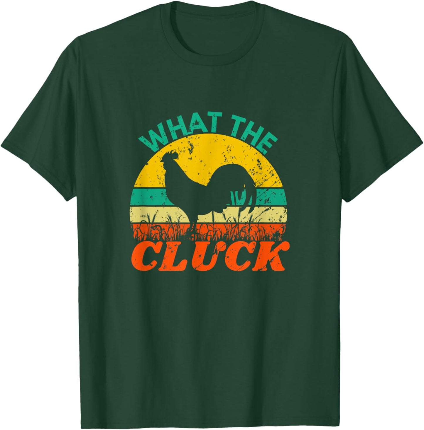 Funny Chicken Shirts | What the Cluck | Retro Vintage Style T-Shirt - T-Shirt | Forest