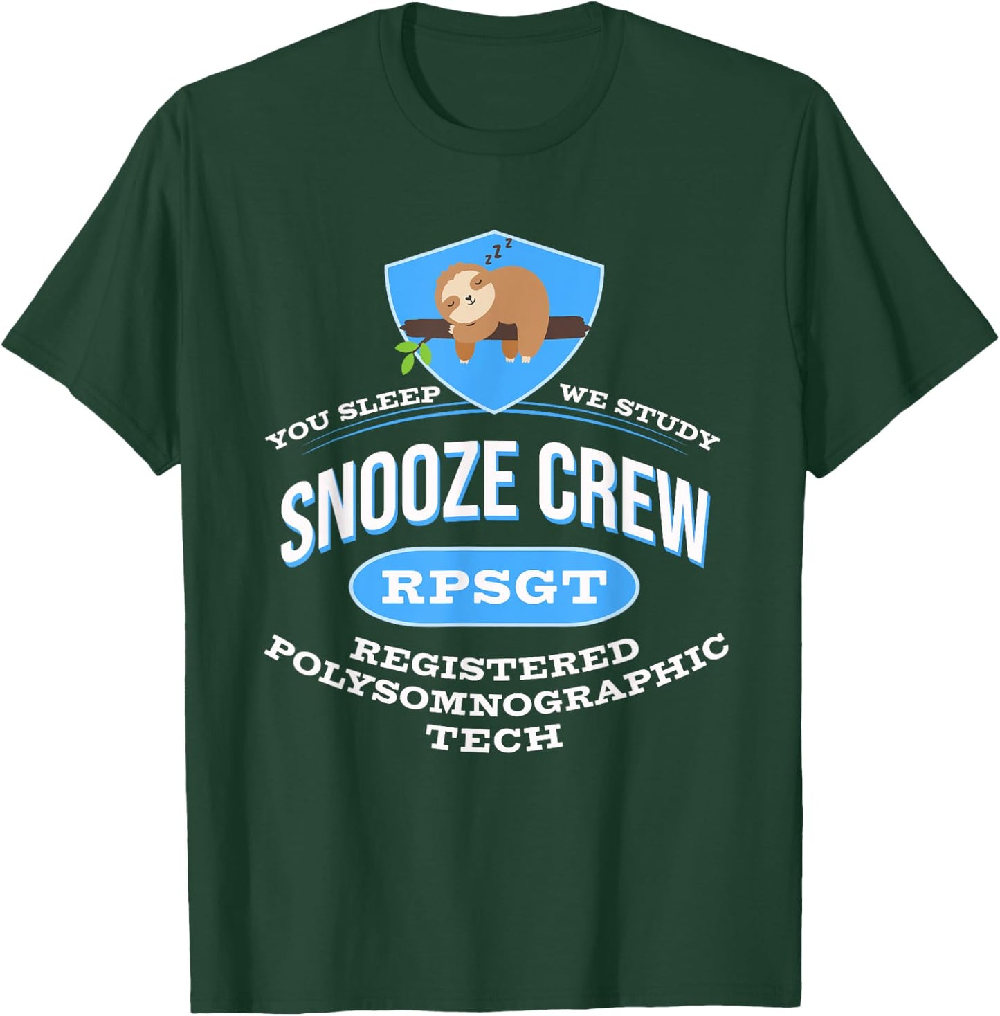 RPSGT Wee Sloth Snooze Crew Registered PolySomnoGraphic Tech T-Shirt - T-Shirt | Forest