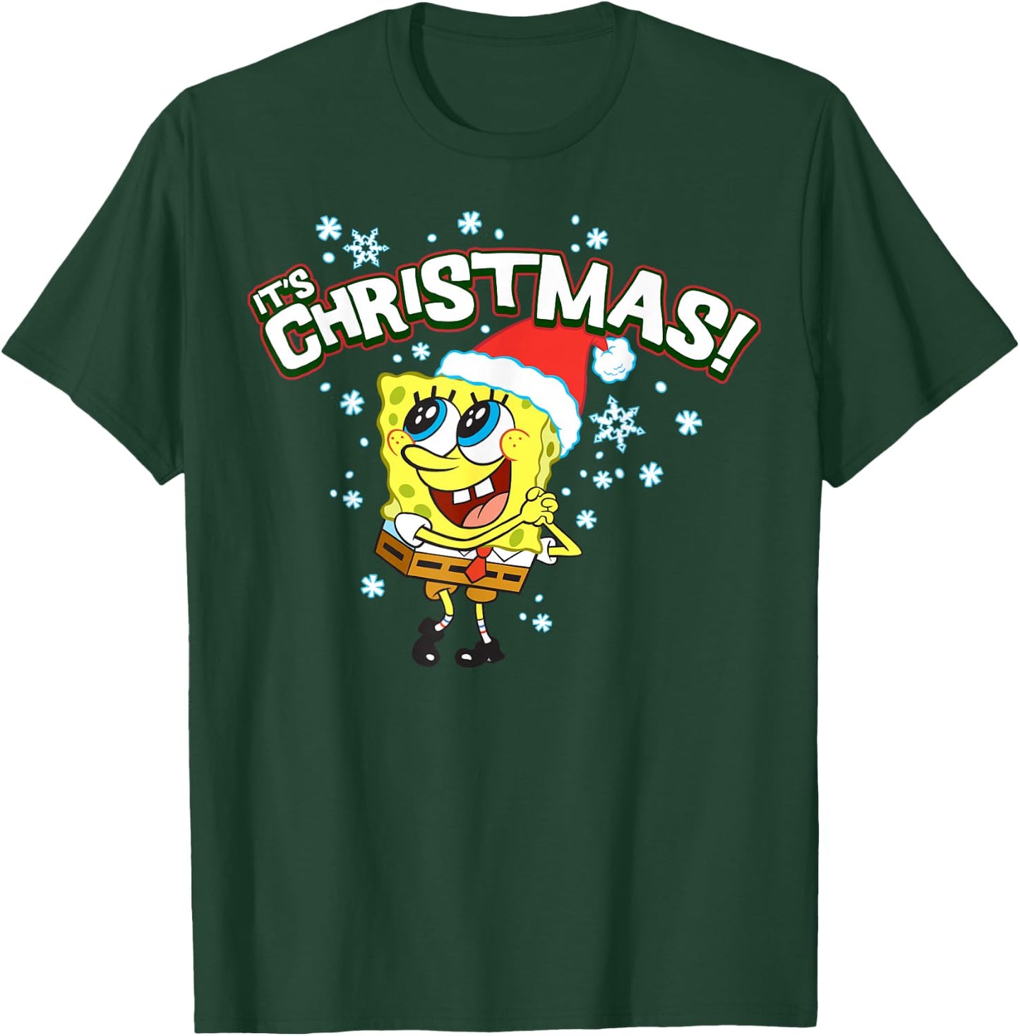 Spongebob Squarepants It's Christmas Snowflakes T-Shirt - T-Shirt | Forest