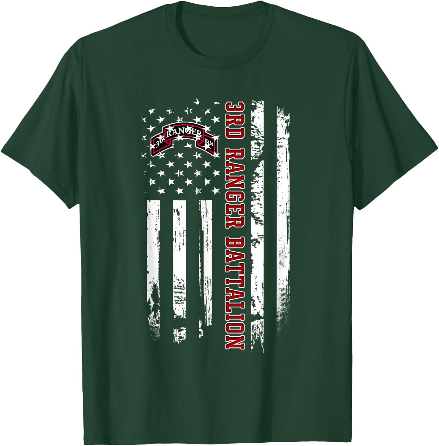 3rd Ranger Battalion Veteran USA Flag Veterans Day Xmas Men T-Shirt - T-Shirt | Forest