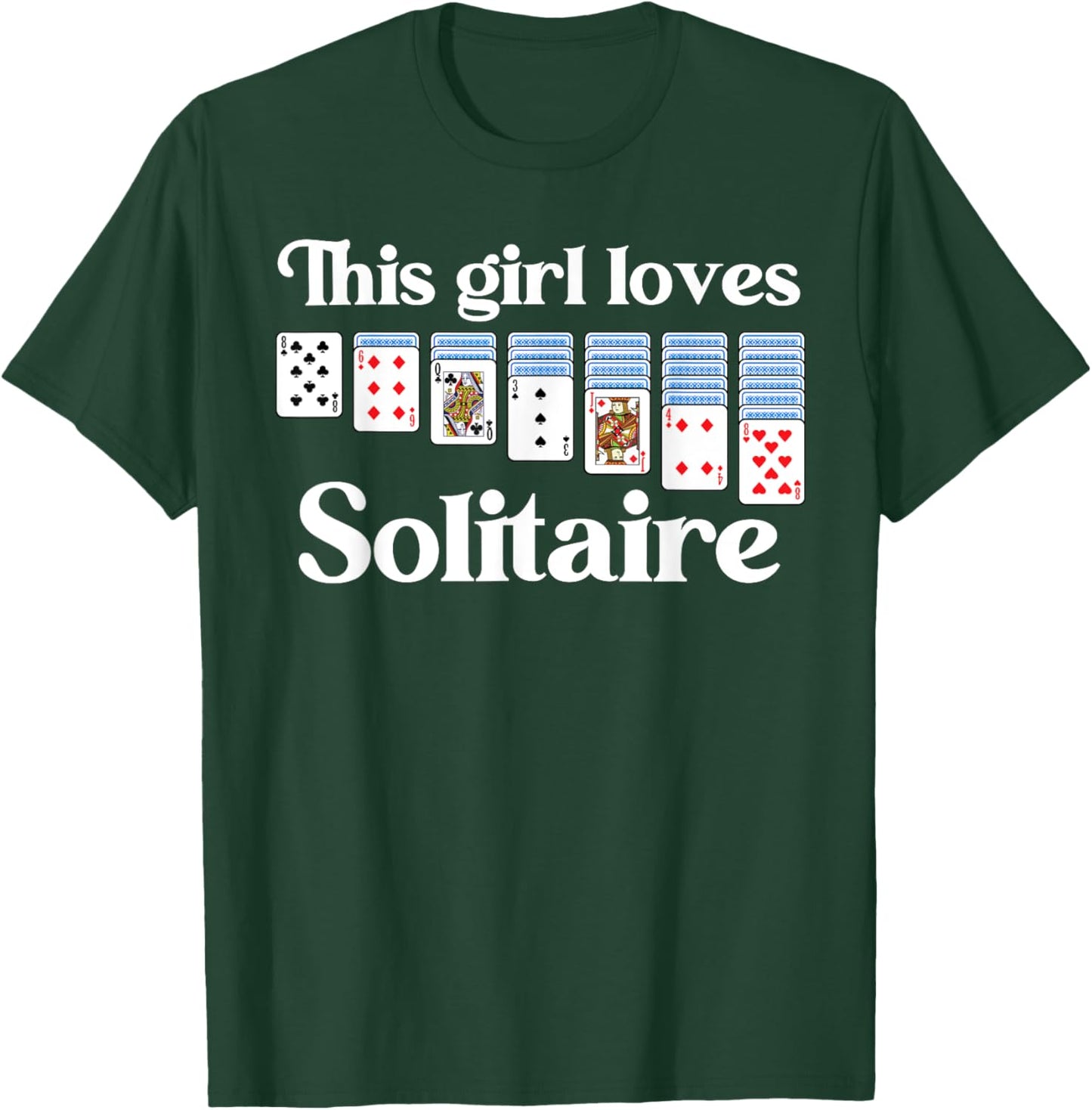 Solitaire Gift Girl Kids Card Game Player Solitaire Game T-Shirt - T-Shirt | Forest