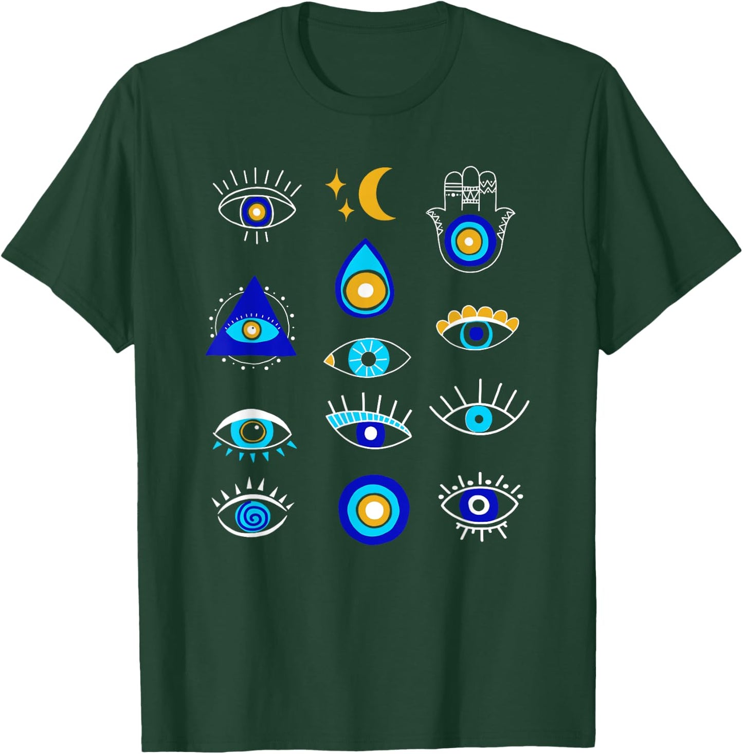 Evil Eye Curse Protection Seeing Eyes Nazar Mati Evil Eye T-Shirt - T-Shirt | Forest