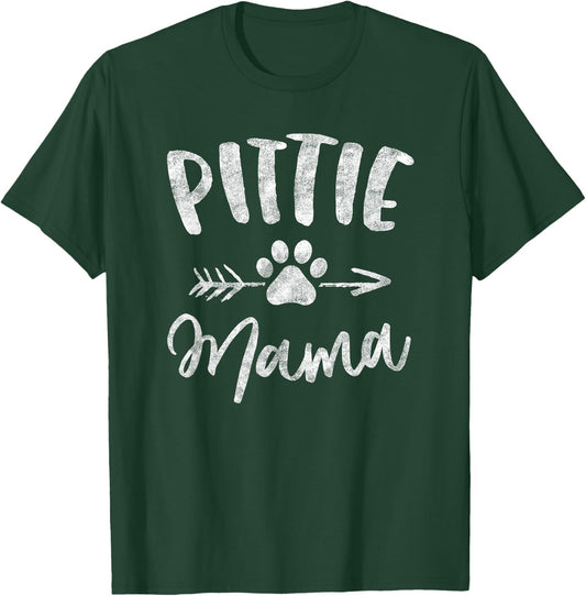 Pittie Mama Pitbull Lover Gifts Pit bull Dog Mom Mother Women Girls Kids T-Shirt - T-Shirt | Forest