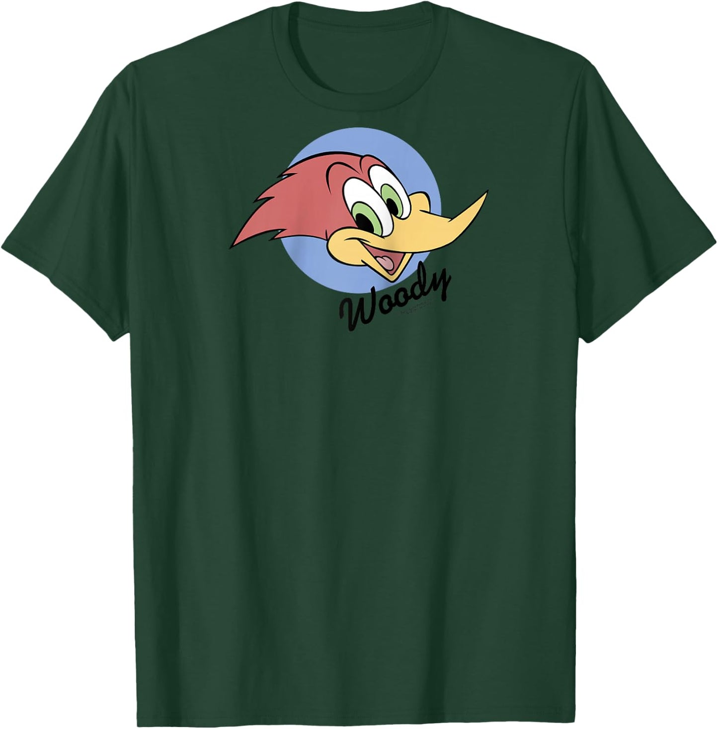 Woody Woodpecker Face Circle Logo Raglan Baseball T-Shirt - T-Shirt | Forest
