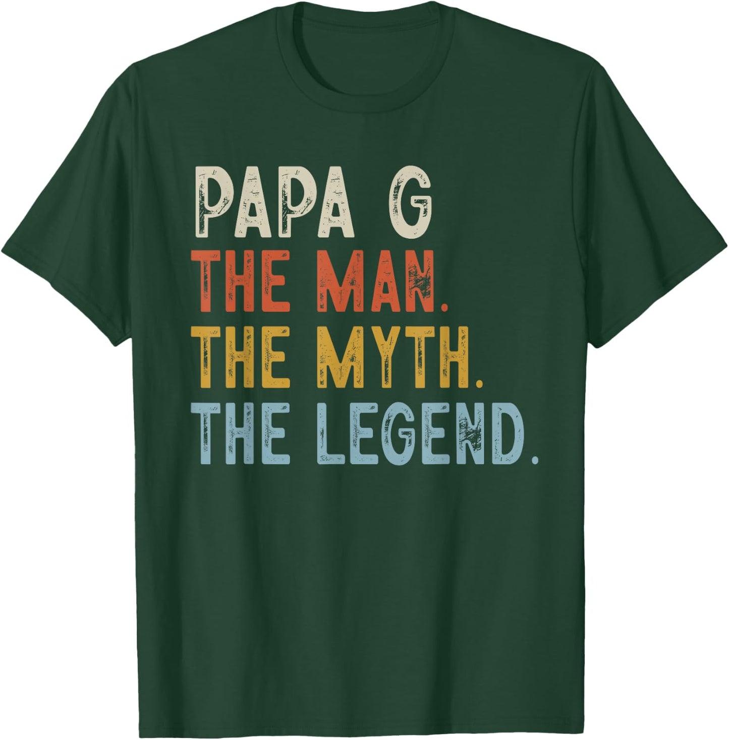 PAPA G The Man The Myth The Legend Retro Fathers Day T-Shirt - T-Shirt | Forest