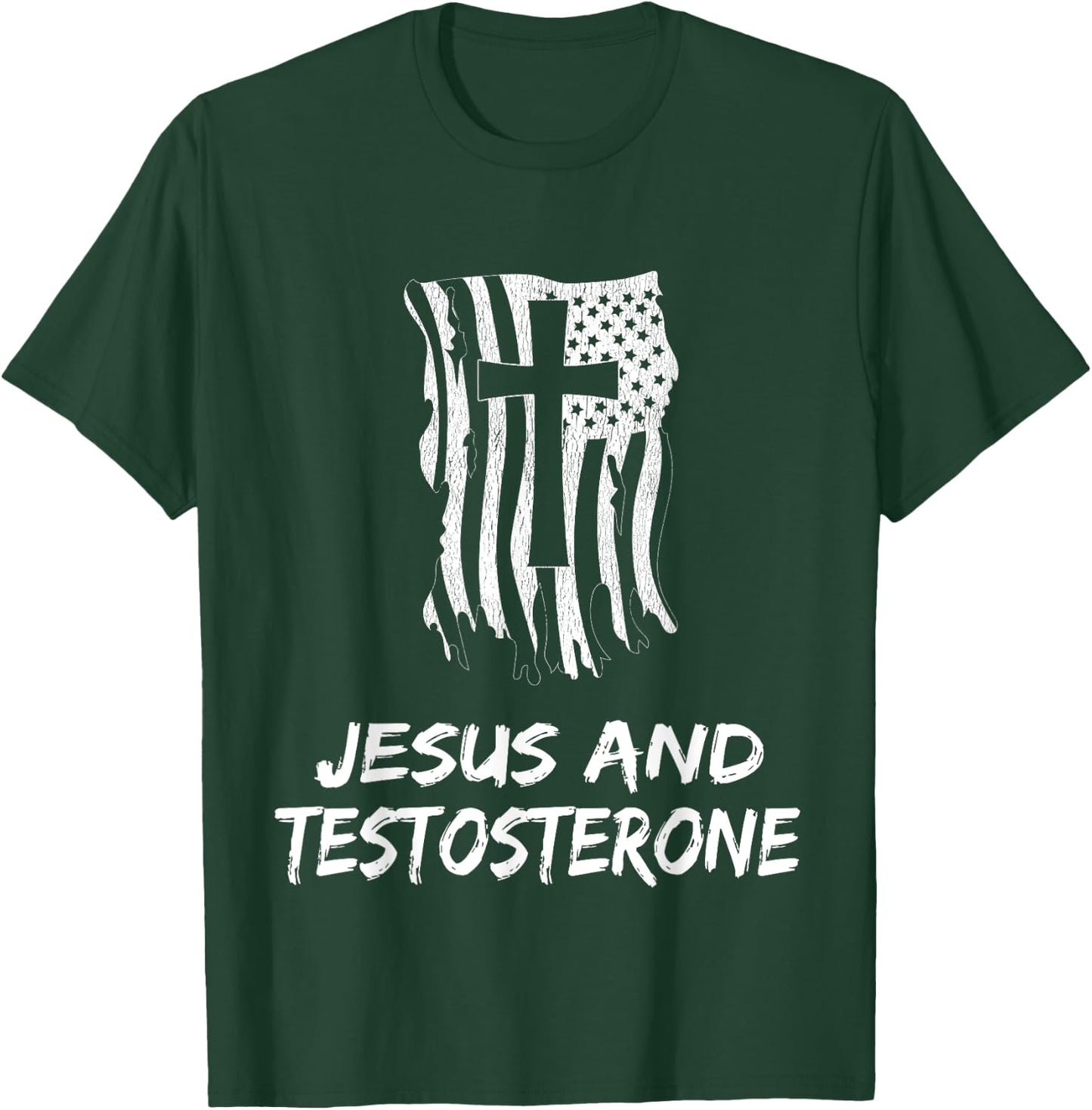 Jesus And Testosterone. Christian Testosterone Therapist T-Shirt - T-Shirt | Forest