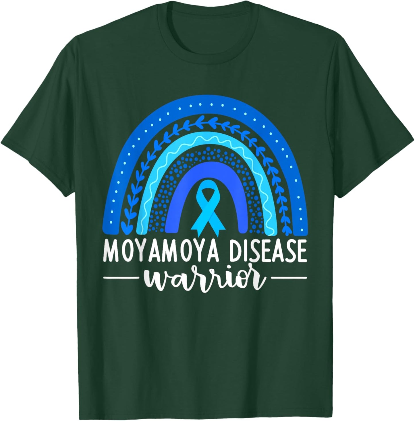 Moyamoya Awareness Shirt Blue Rainbow Boho Moyamoya Warrior T-Shirt - T-Shirt | Forest