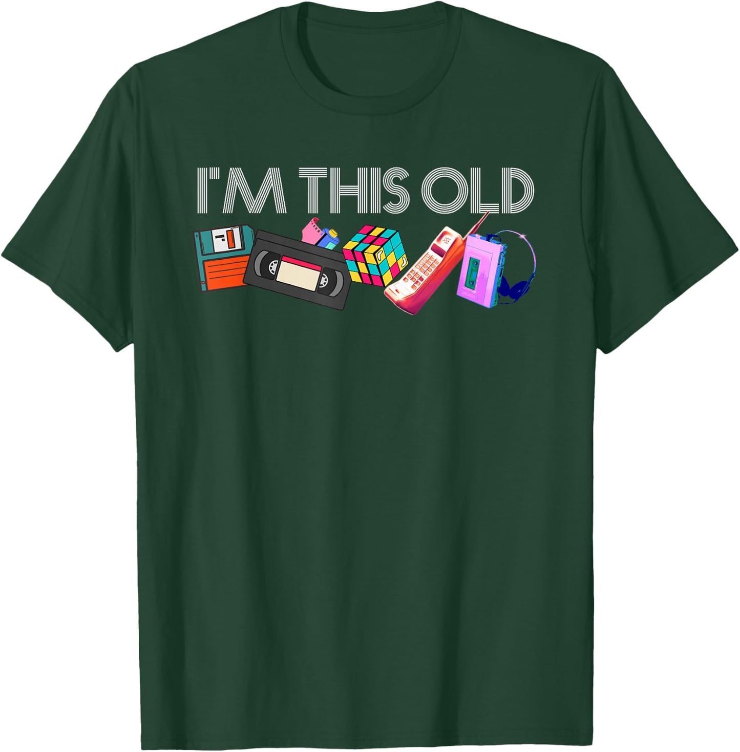 Remember the 80s I'm This Old 80s Technology Icons 1980s Birthday , Black T-Shirt - T-Shirt | Forest