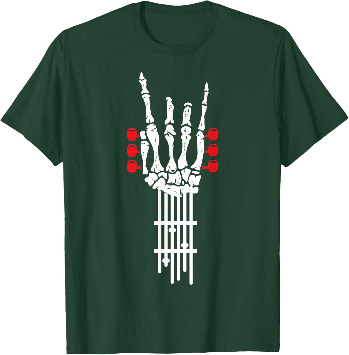 Scary Rock Of Skelton Rocking Hand Guitar Rock & Roll T-Shirt - T-Shirt | Forest