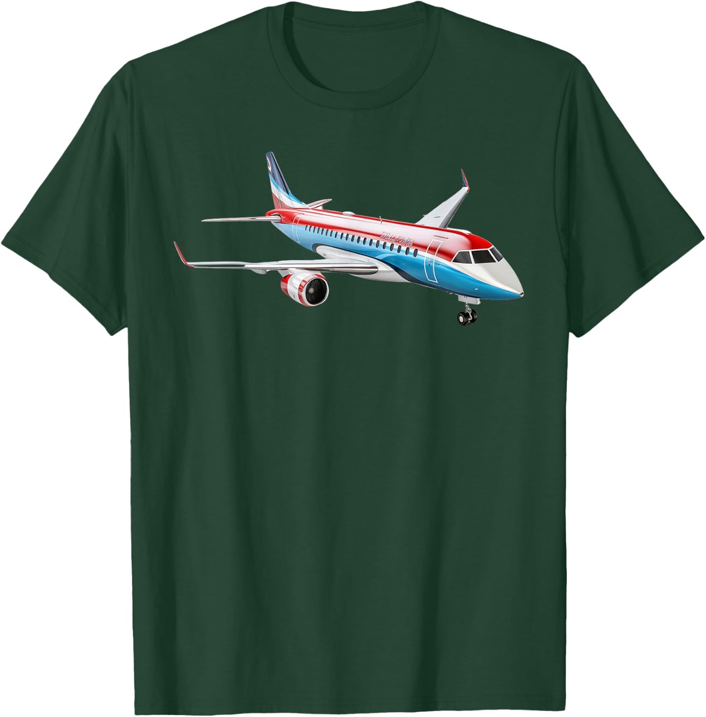 Aviation Airplane Collection ERJ 175 Embraer Aviation Airplane - Men's -Adults Black Small Classic Fit Short Sleeve T-Shirt - T-Shirt | Forest