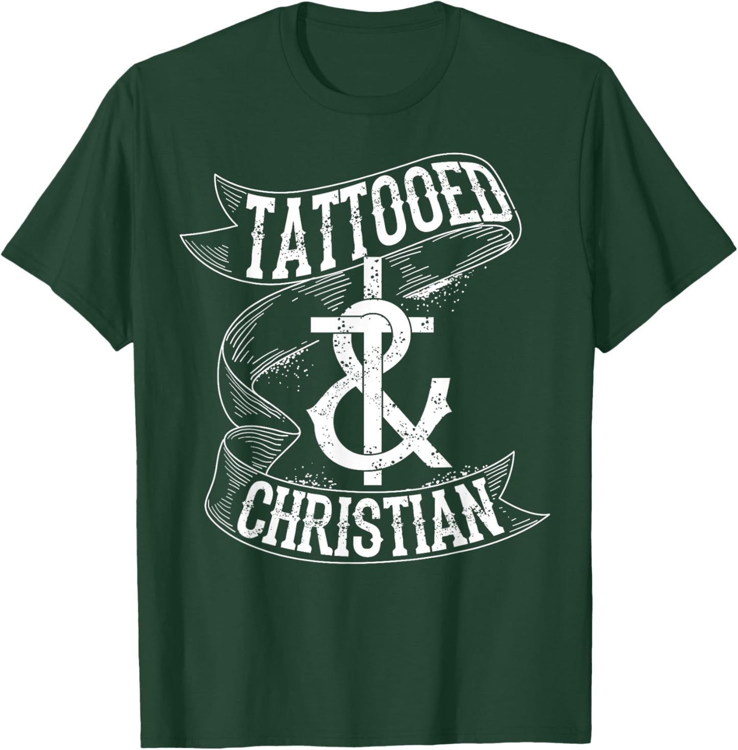 Cool Tattooed & Christian | Cute Inked Lover Believer Gift T-Shirt - T-Shirt | Forest
