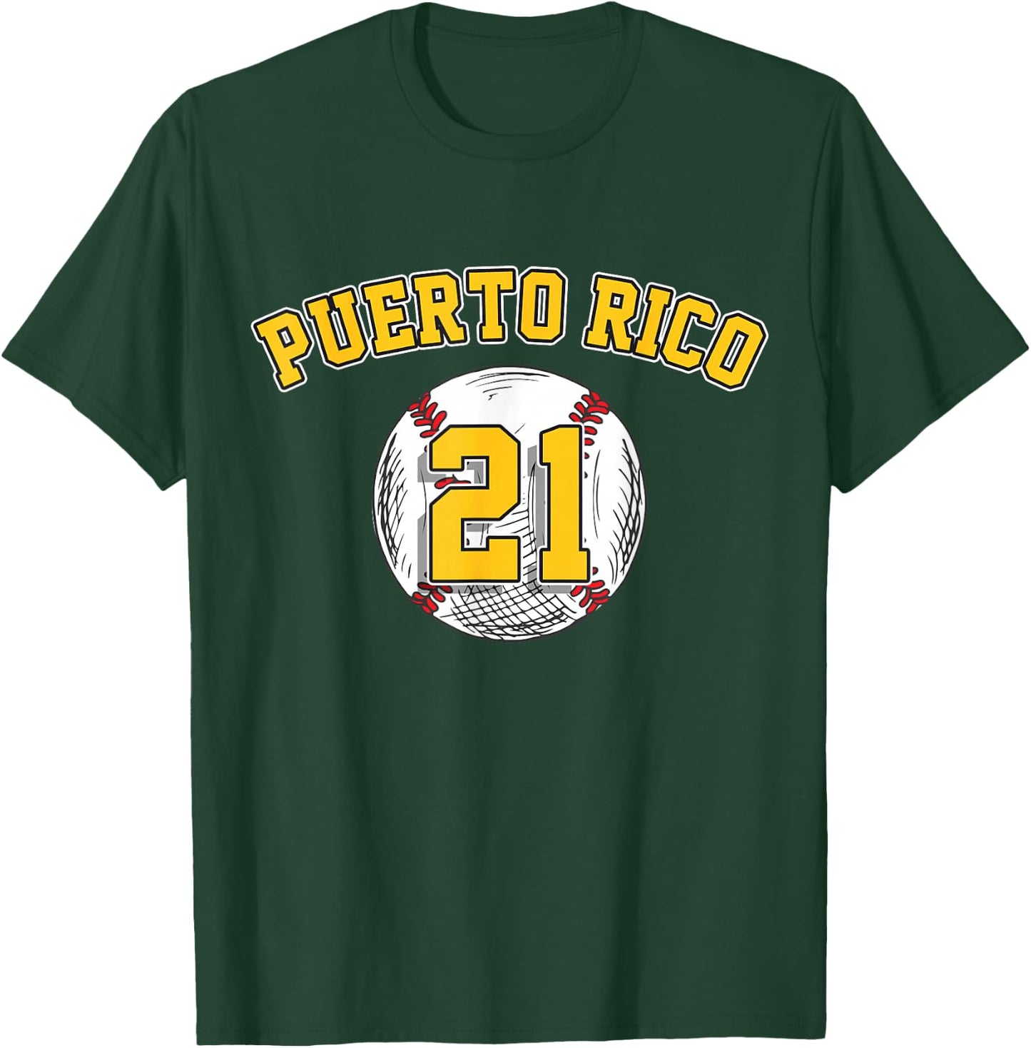 Puerto Rico Baseball 21 Santurce Boricua Baseball Fans Gift T-Shirt - T-Shirt | Forest