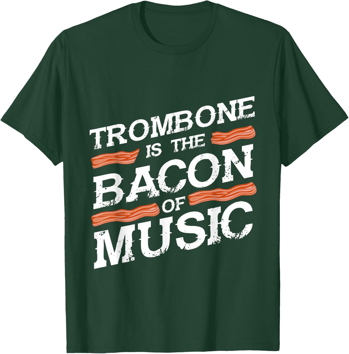 Bacon Music Trombonist Marching Band Gift Trombone T-Shirt - T-Shirt | Forest