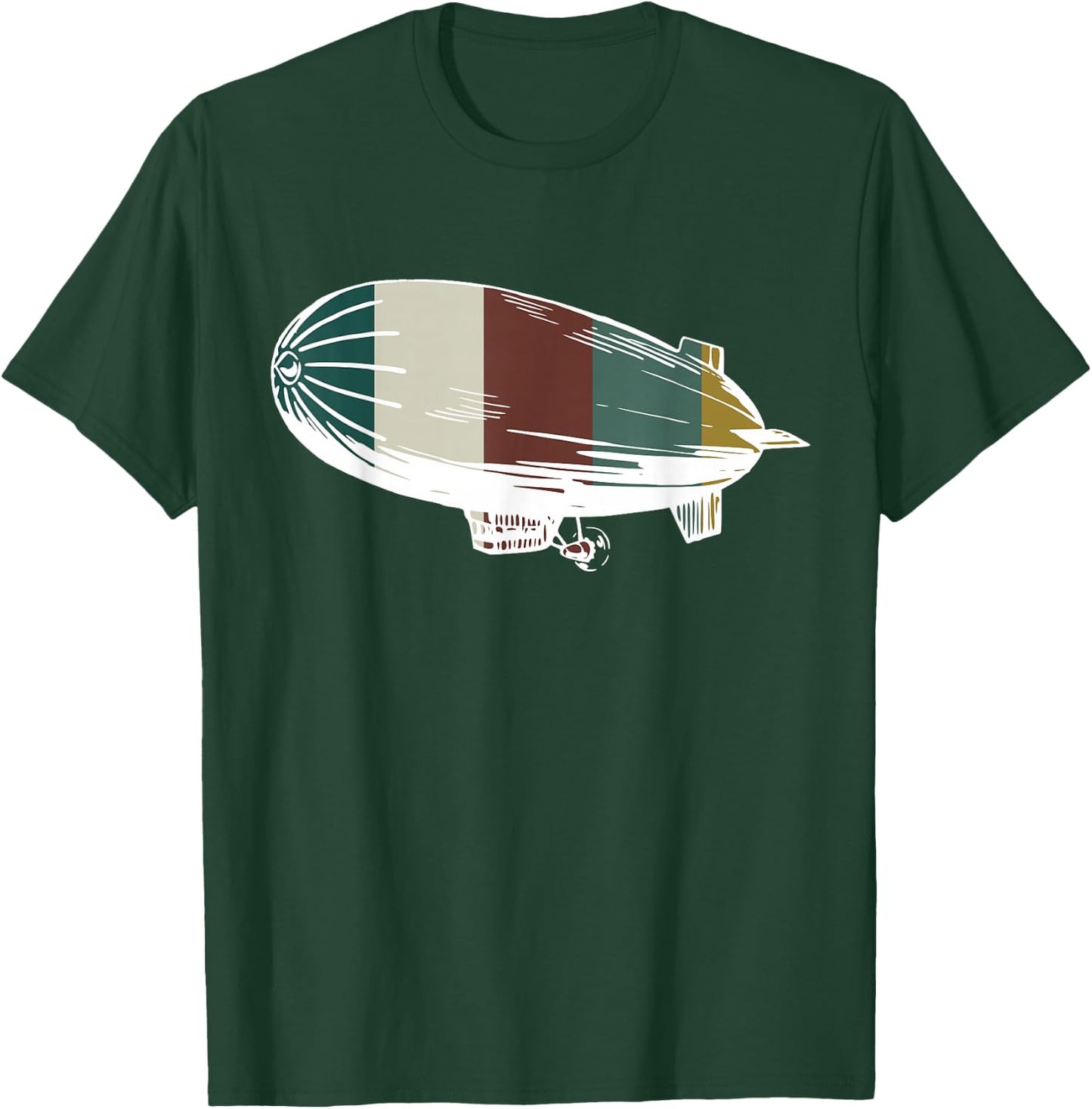 Retro Airship - Vintage Blimp / Zeppelin for Aircraft Lovers T-Shirt - T-Shirt | Forest