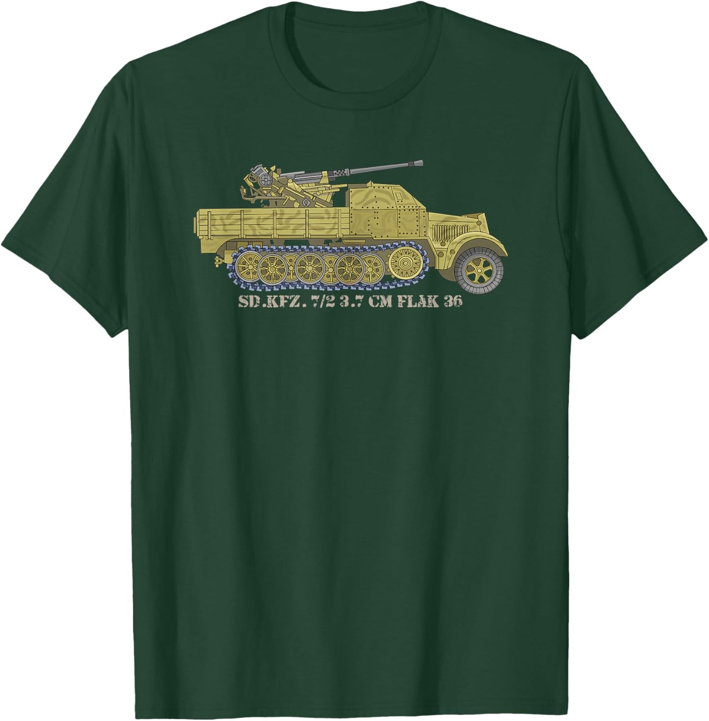 Sd.Kfz. 7/2 3.7 cm FlaK 36 German WW2 Anti-Aircraft Truck T-Shirt - T-Shirt | Forest