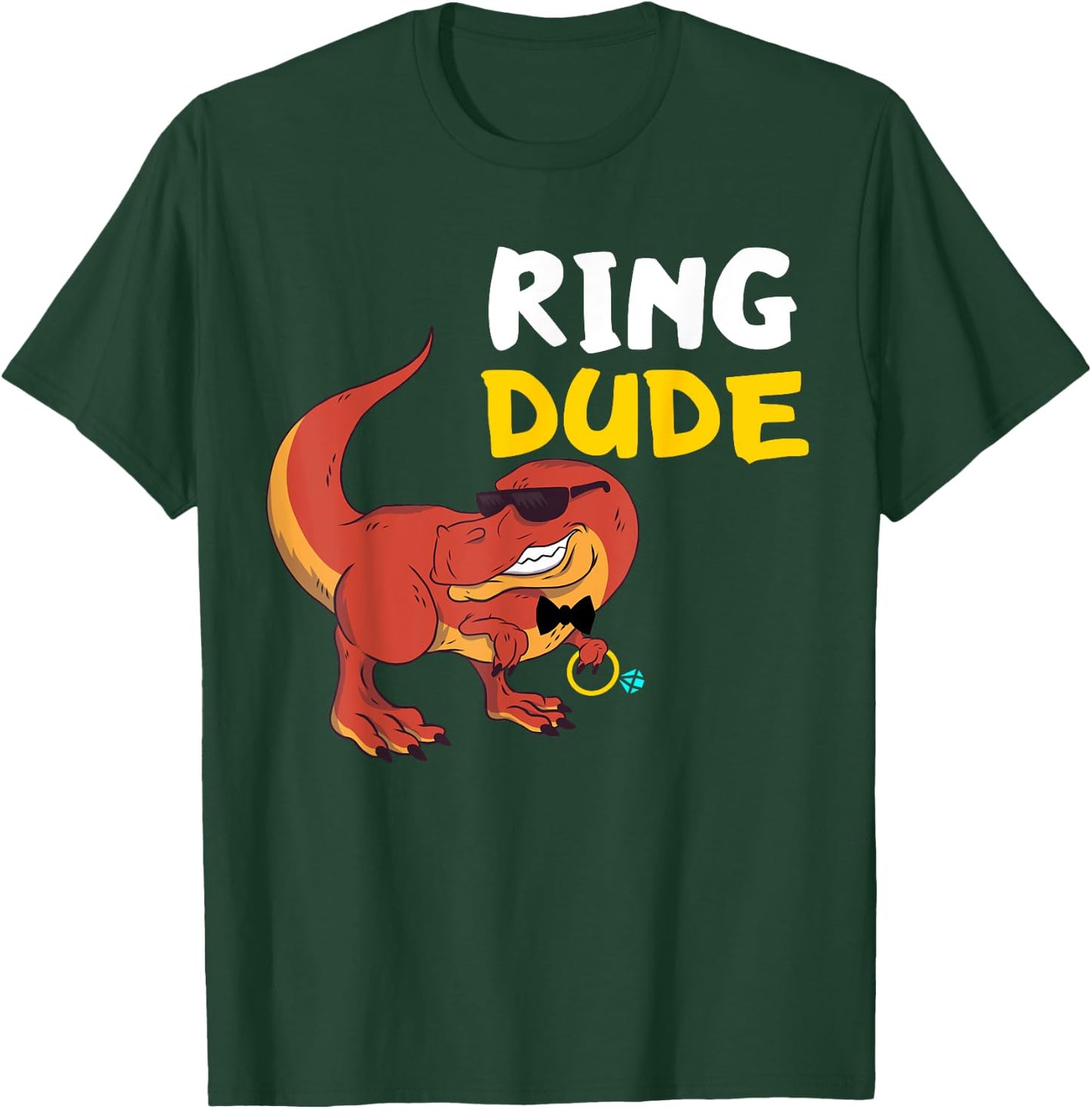 Ring Bearer Ring Dude Dino Wedding Party Wedding Party T-Shirt - T-Shirt | Forest
