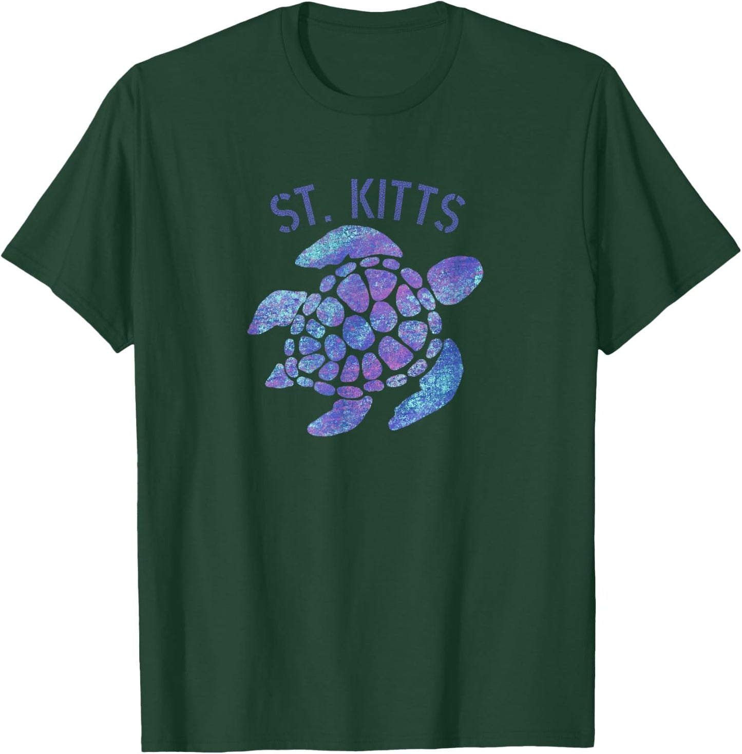 St. Kitts Beach Design / Souvenir Illustration Women Kids T-Shirt - T-Shirt | Forest