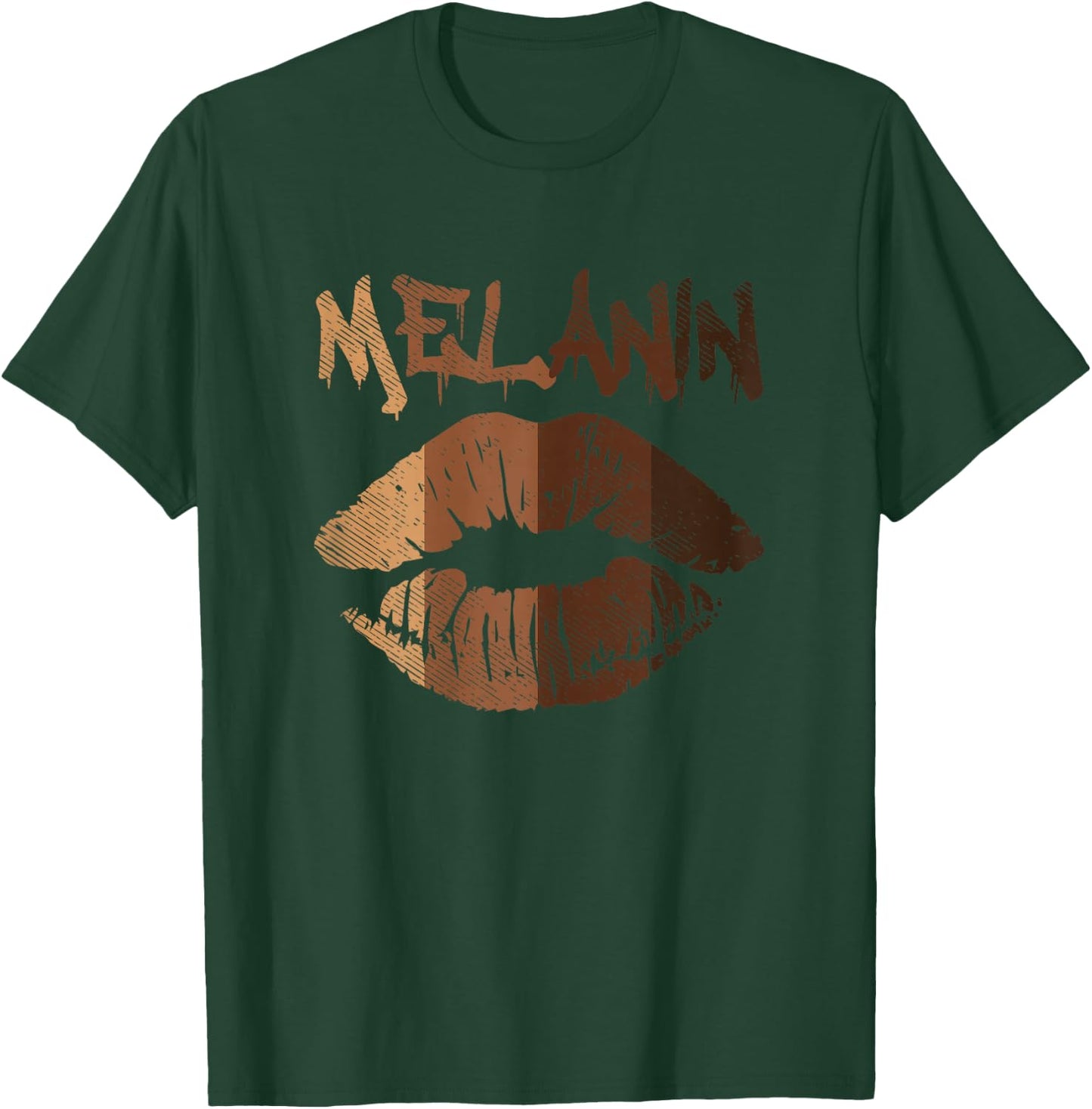 Melanin Lip Kiss BLM BHM Black History Afro Pride Women Gift T-Shirt - T-Shirt | Forest