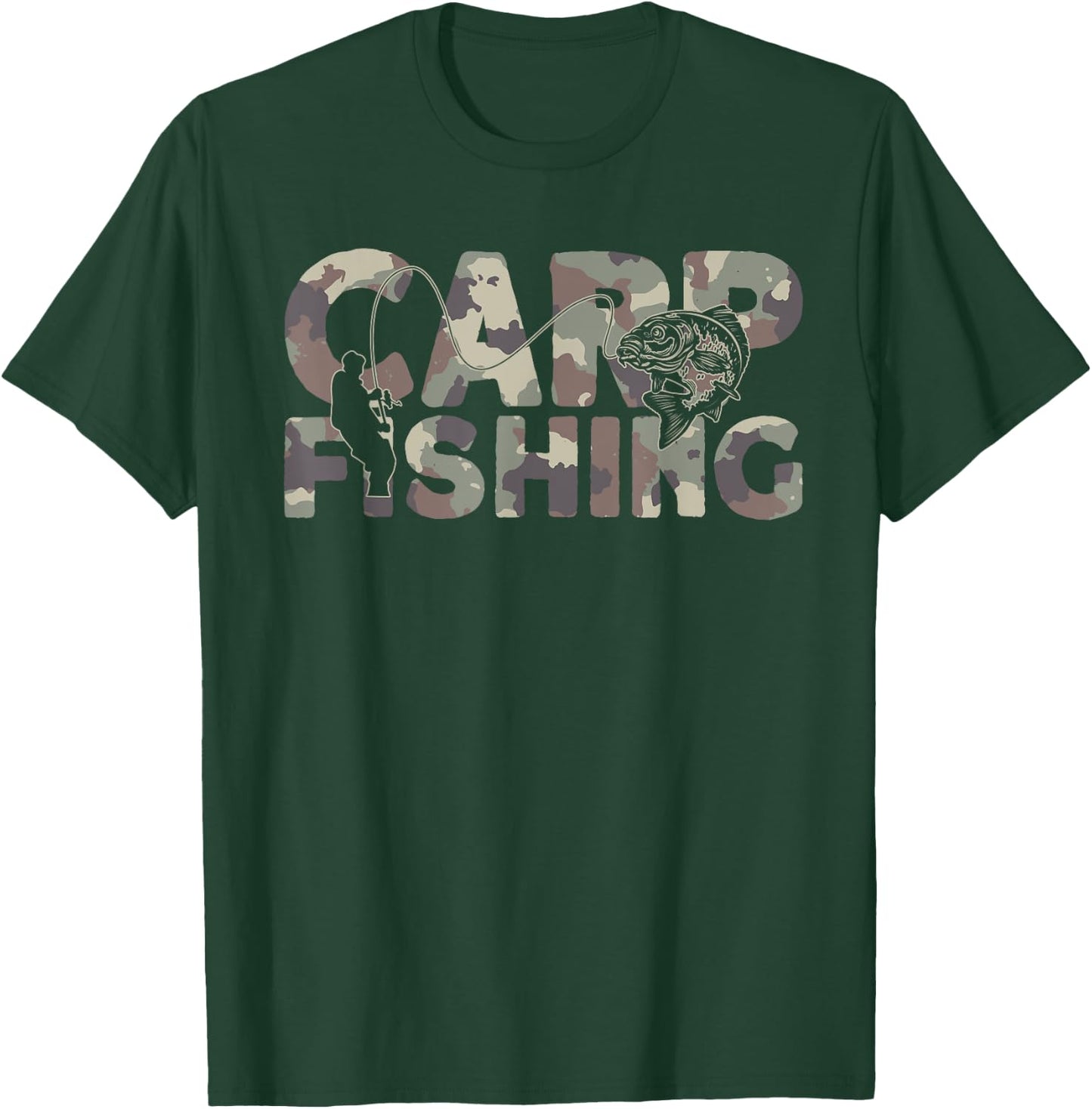 Carp Fisherman Camouflage Carp Fishing T-Shirt - T-Shirt | Forest