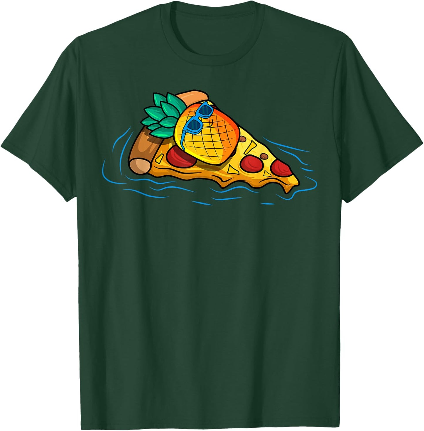 Pineapple Pizza Hawaiian Floating Food Snack Lover T-Shirt - T-Shirt | Forest