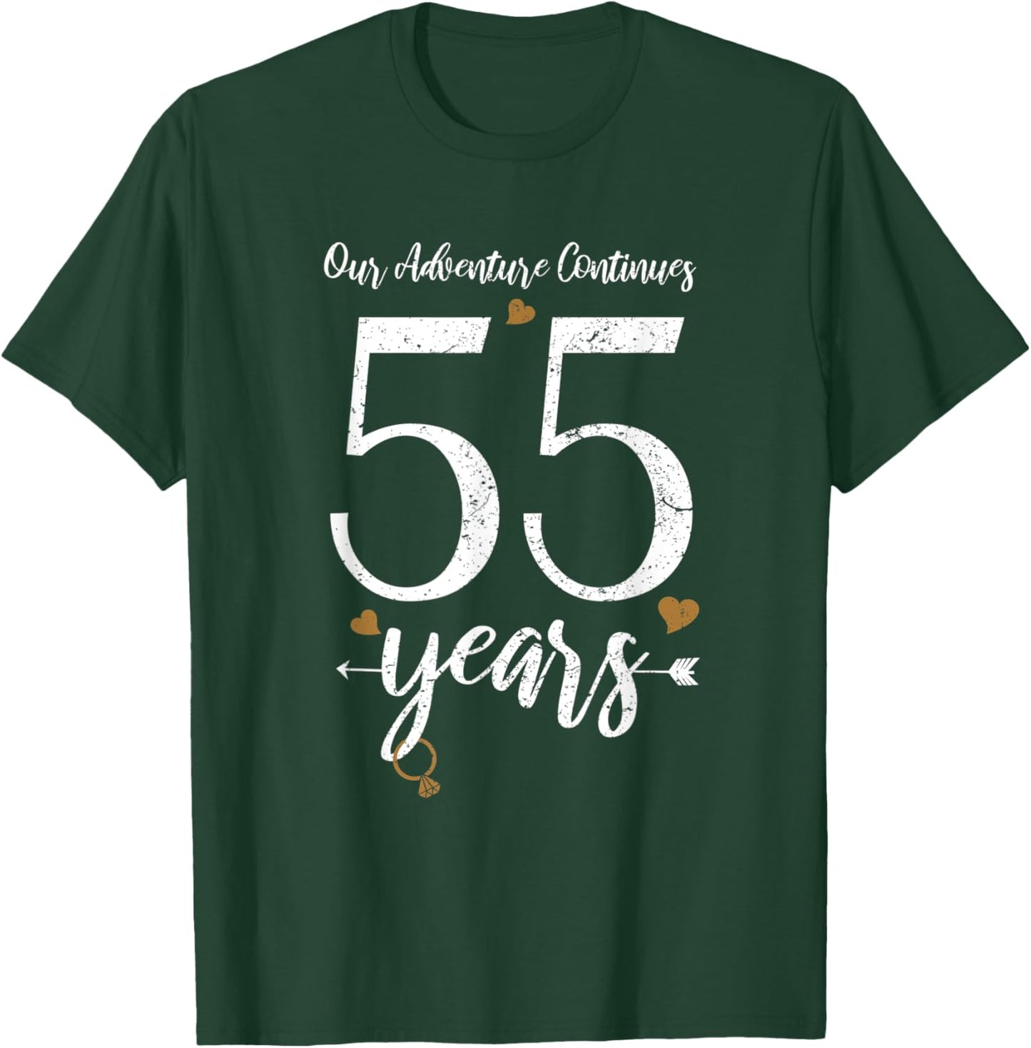 Our Adventures Continues 55 Years - 55th Wedding Anniversary T-Shirt - T-Shirt | Forest