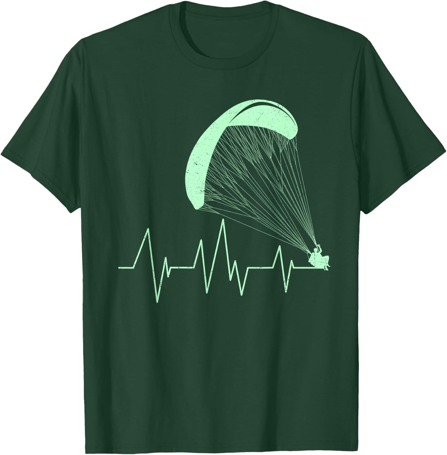 Paraglider Heartbeat Paraglider Heart Paraglider T-Shirt - T-Shirt | Forest