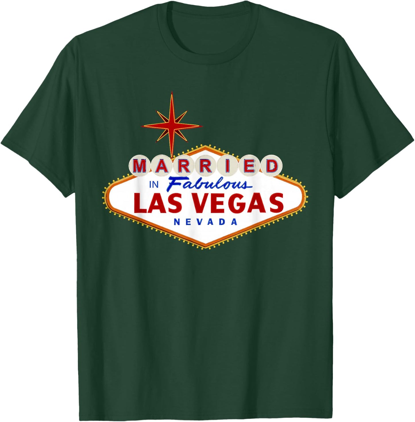 Married in Las Vegas Nevada Classic Sign T Shirt T-Shirt - T-Shirt | Forest