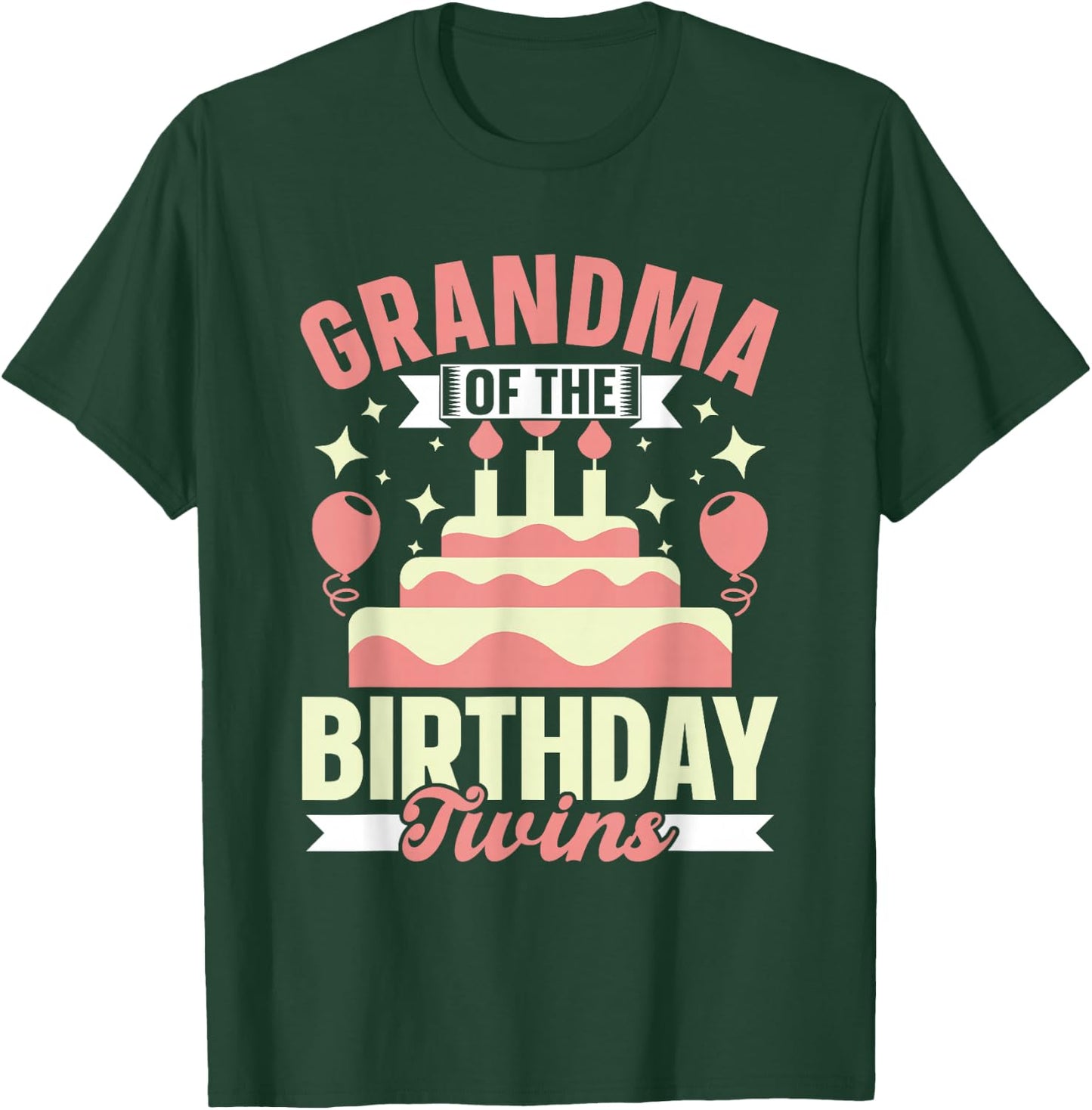 Grandma The Birthday Twins Birthday Twin Grandmother T-Shirt - T-Shirt | Forest