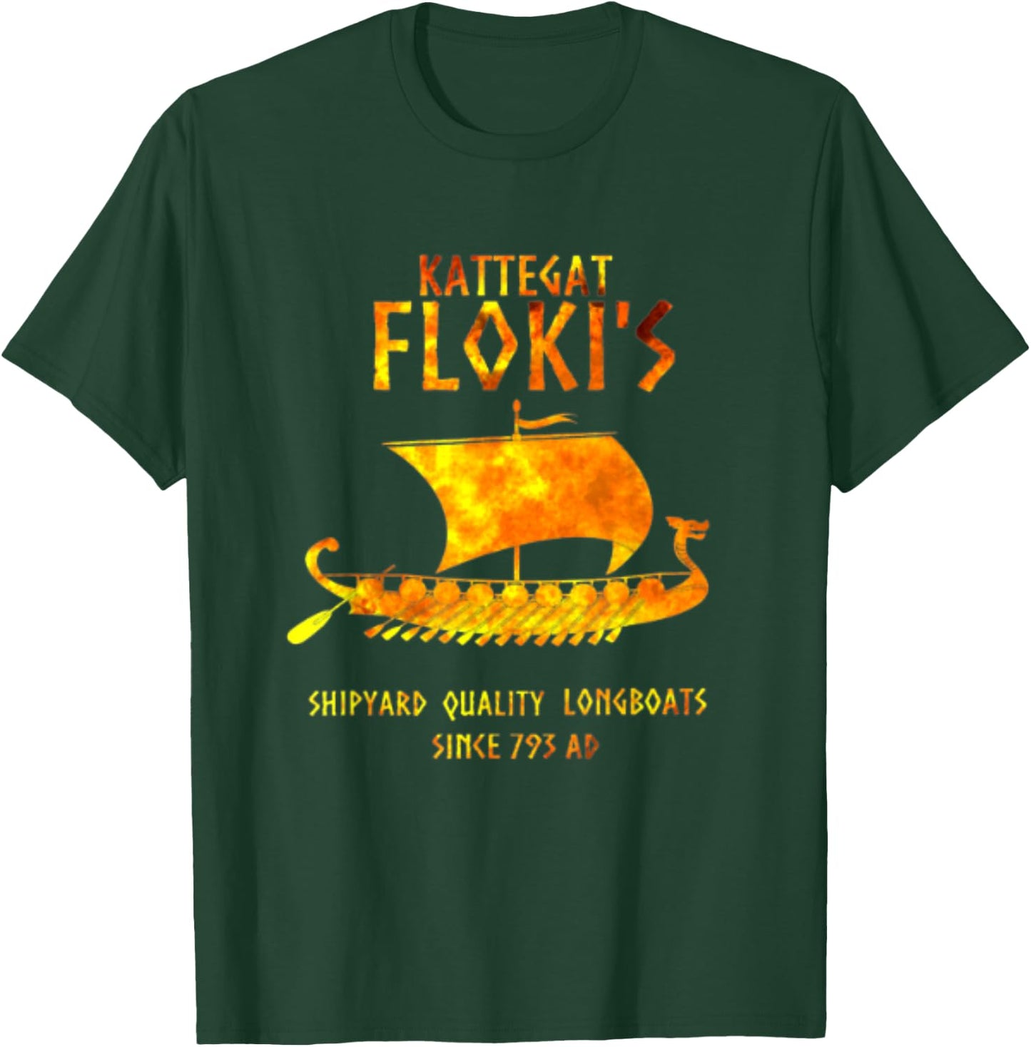 Viking Kattegat Floki Shipyard Fire Funny Gift Vikings lover T-Shirt - T-Shirt | Forest