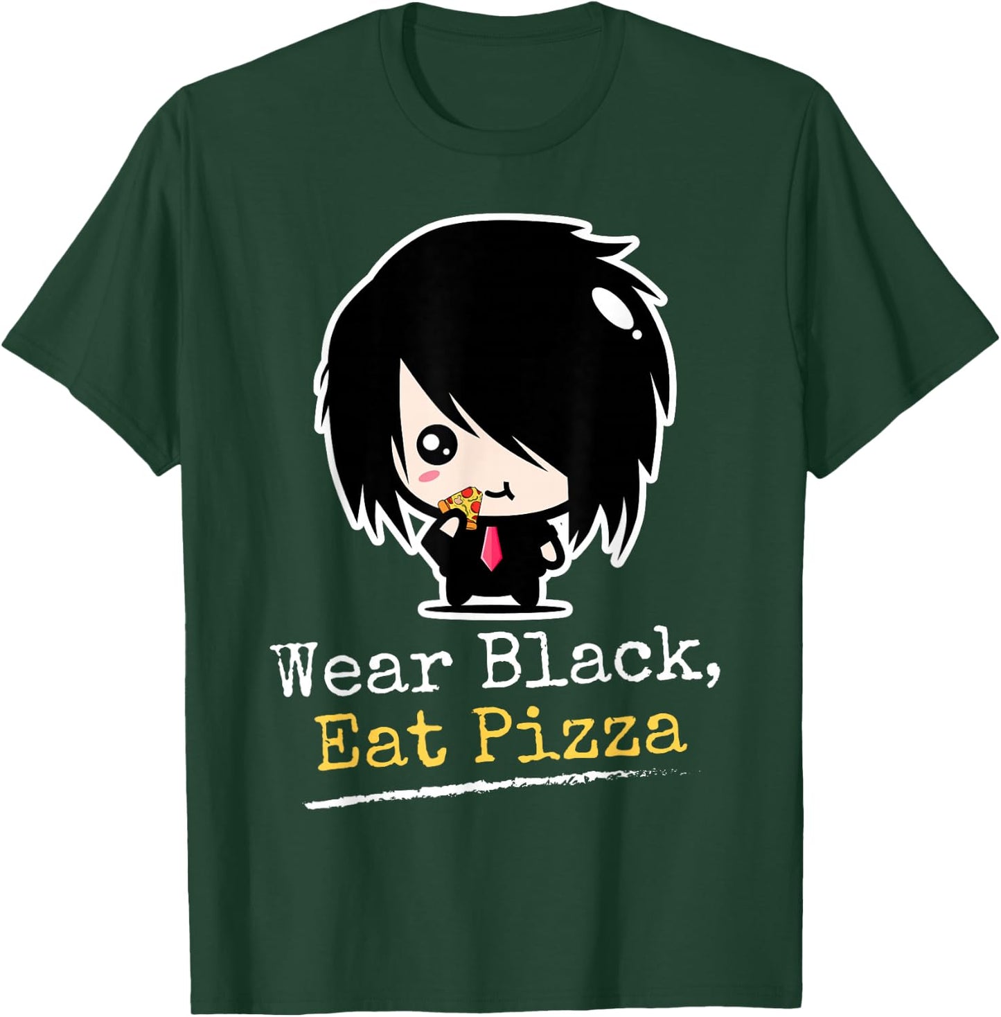 Wear Black Eat Pizza | Emo Clothes for Boys | Funny Emo T-Shirt - T-Shirt | Forest