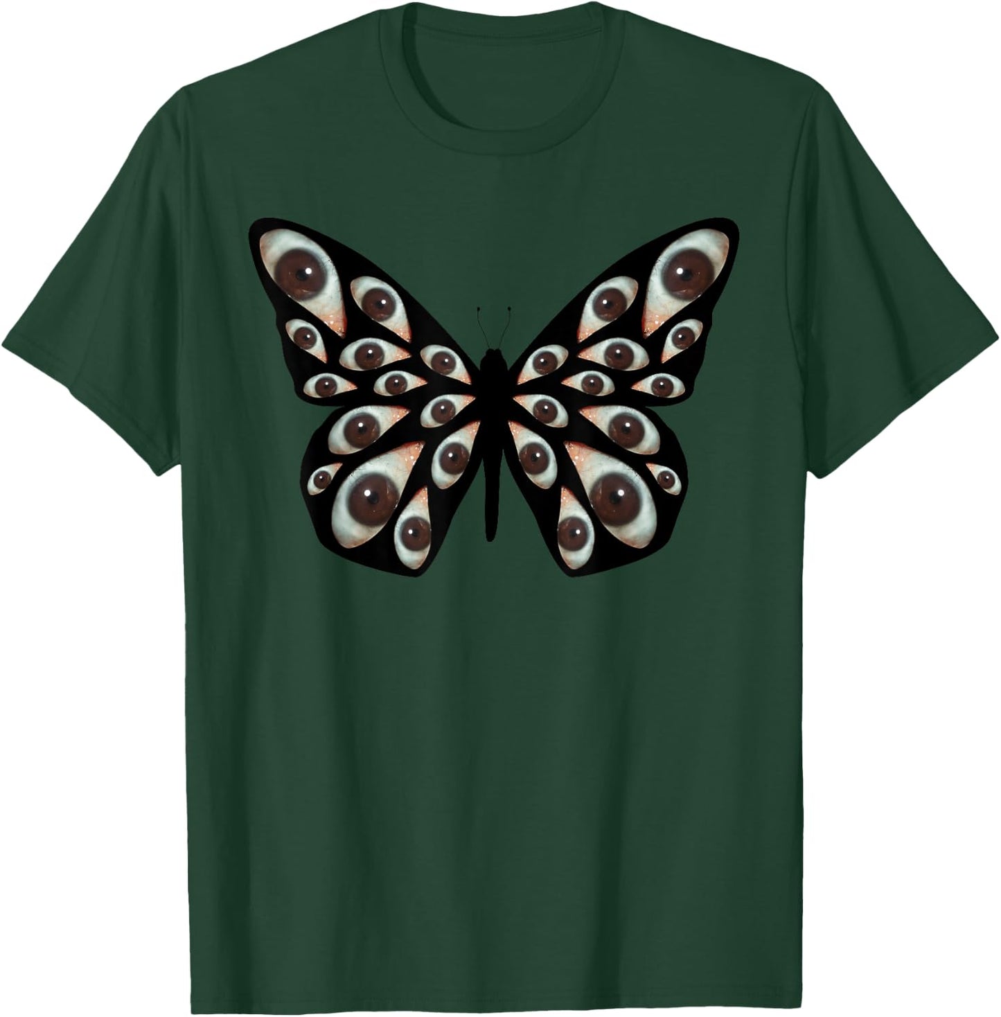 Weirdcore Aesthetic Black Butterfly Wings Eye Oddcore T-Shirt - T-Shirt | Forest