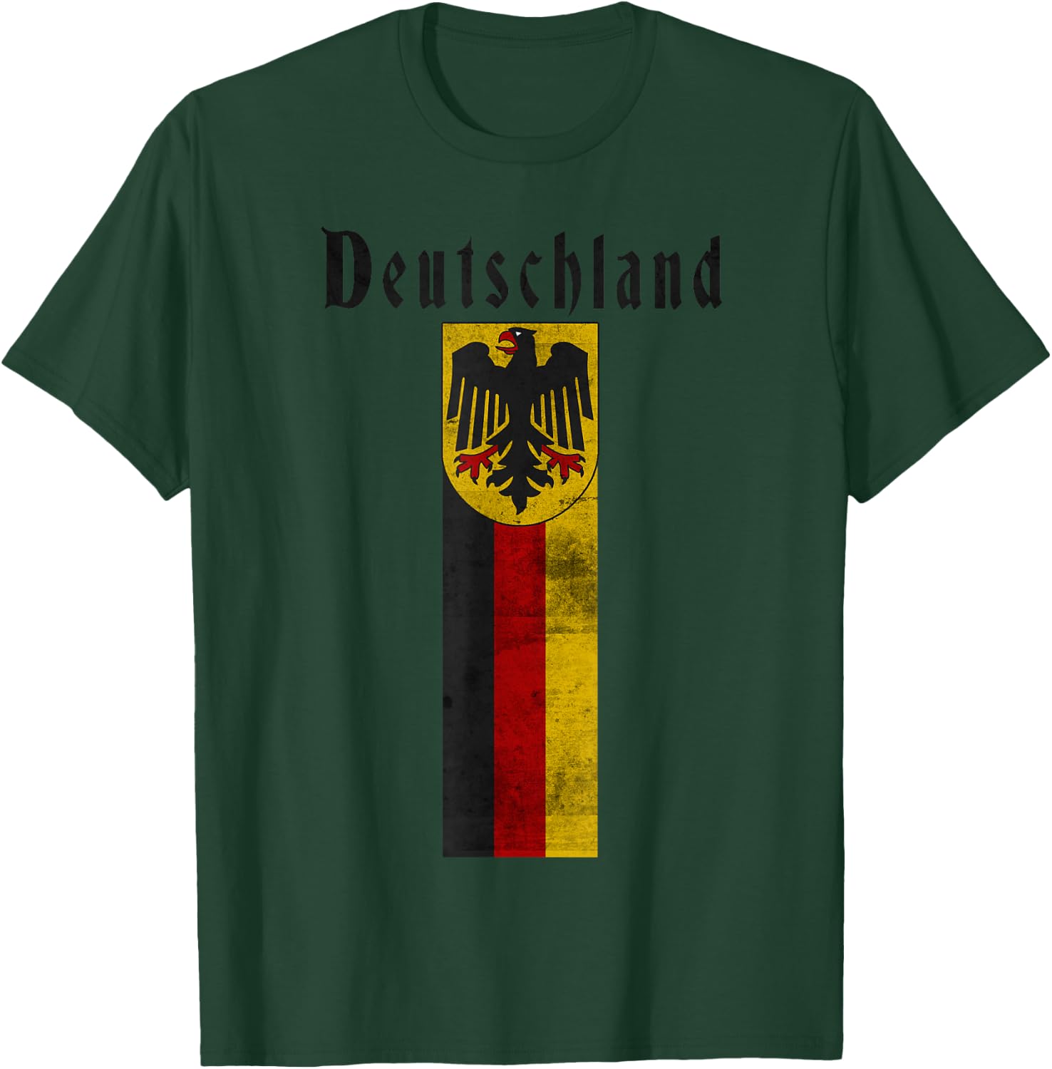 Deutschland German Vintage Flag Banner Coat of Arms Eagle T-Shirt - T-Shirt | Forest