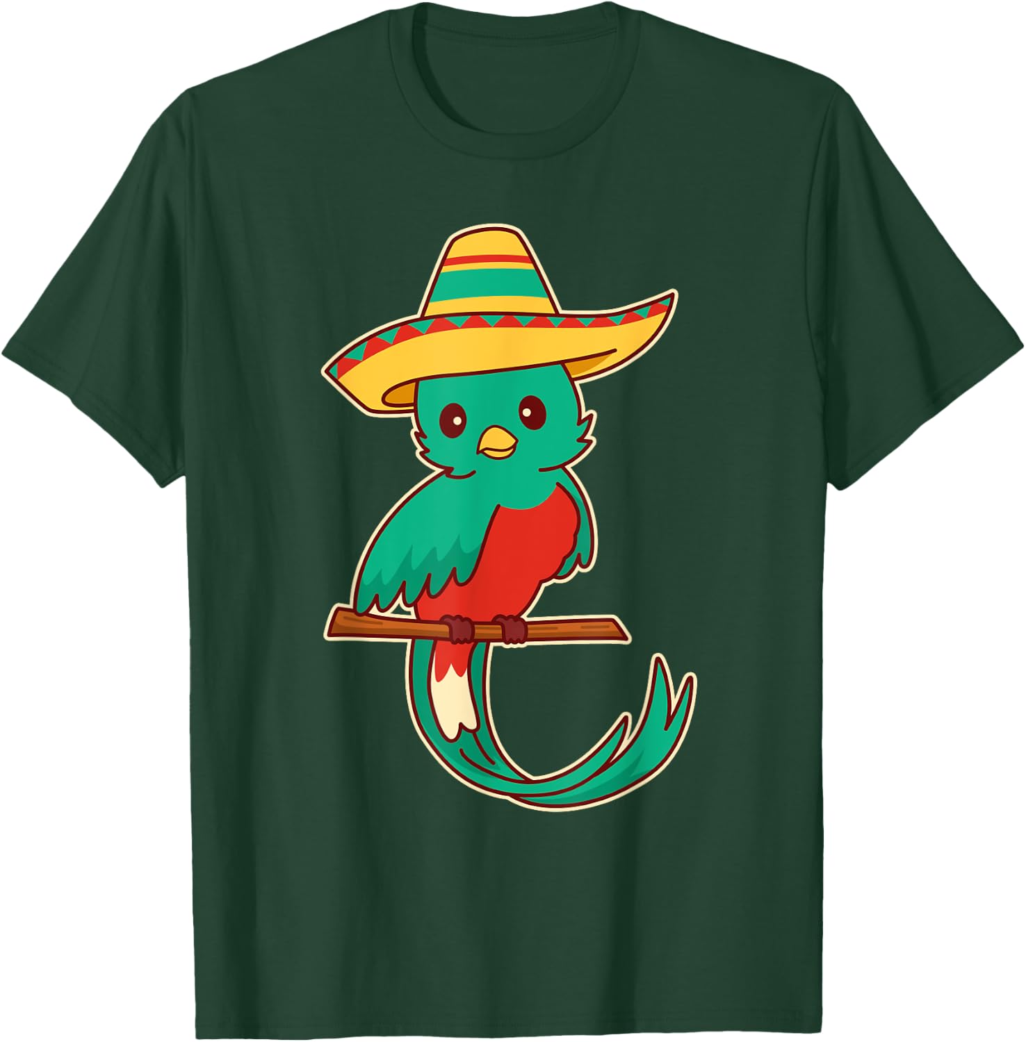 Guatemala Quetzal Bird With Sombrero - Quetzals T-Shirt - T-Shirt | Forest