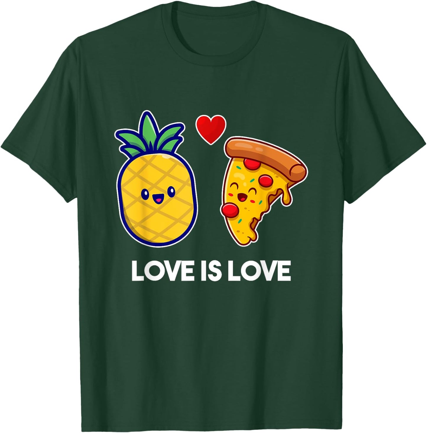 Love Is Love Cute Pride Pineapple Pizza T-Shirt - T-Shirt | Forest