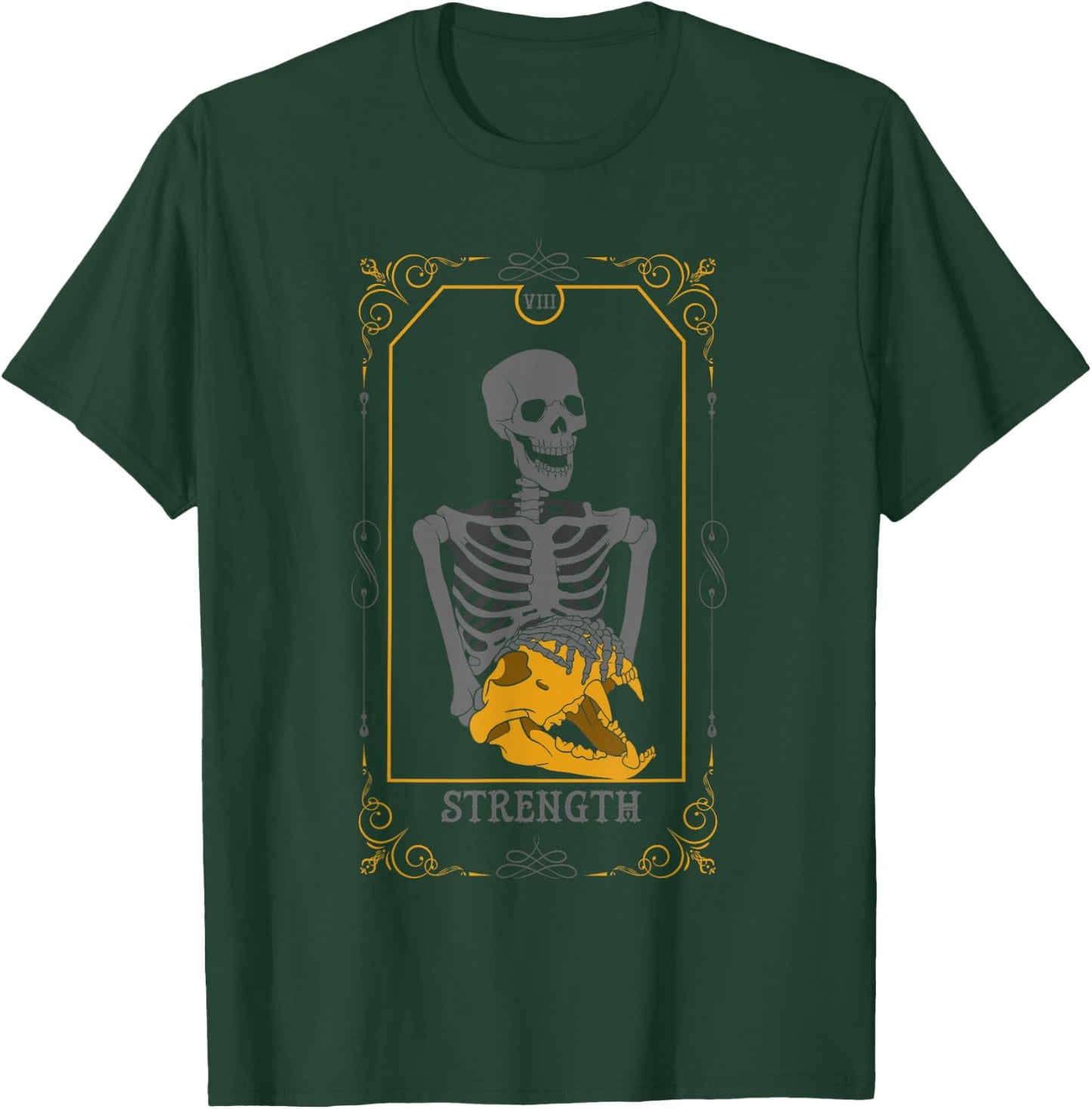 Strength Arcana Tarot Card Goth Skeleton Witchcraft T-Shirt - T-Shirt | Forest