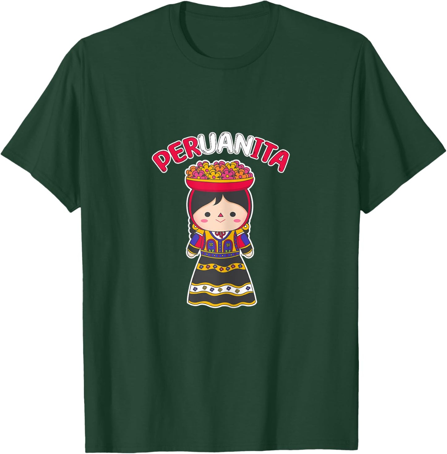 Peruanita. Cute Peruvian T-Shirt - T-Shirt | Forest