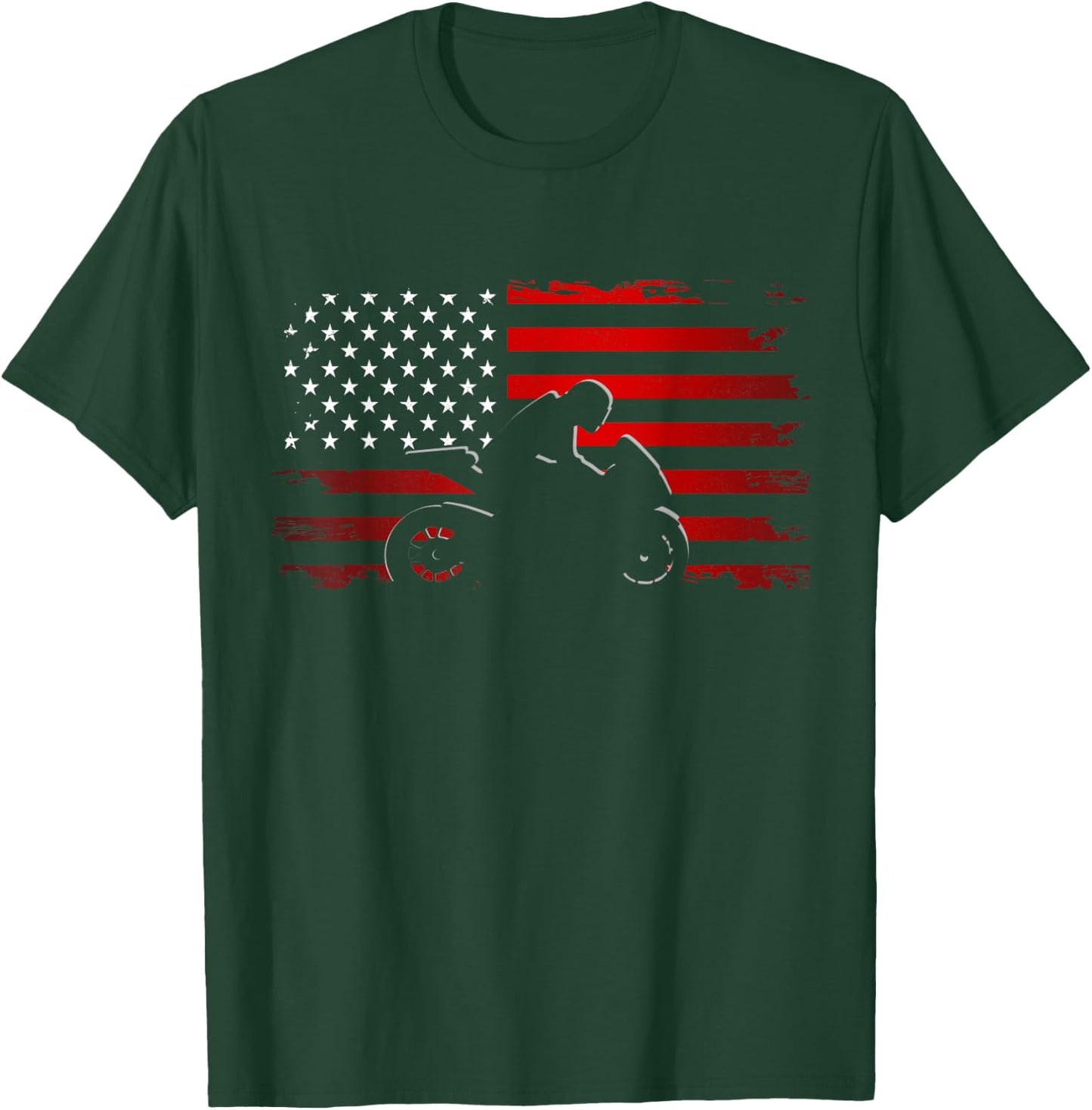 American Flag Motorcycle Apparel - Motorcycle Women Kids Men T-Shirt - T-Shirt | Forest