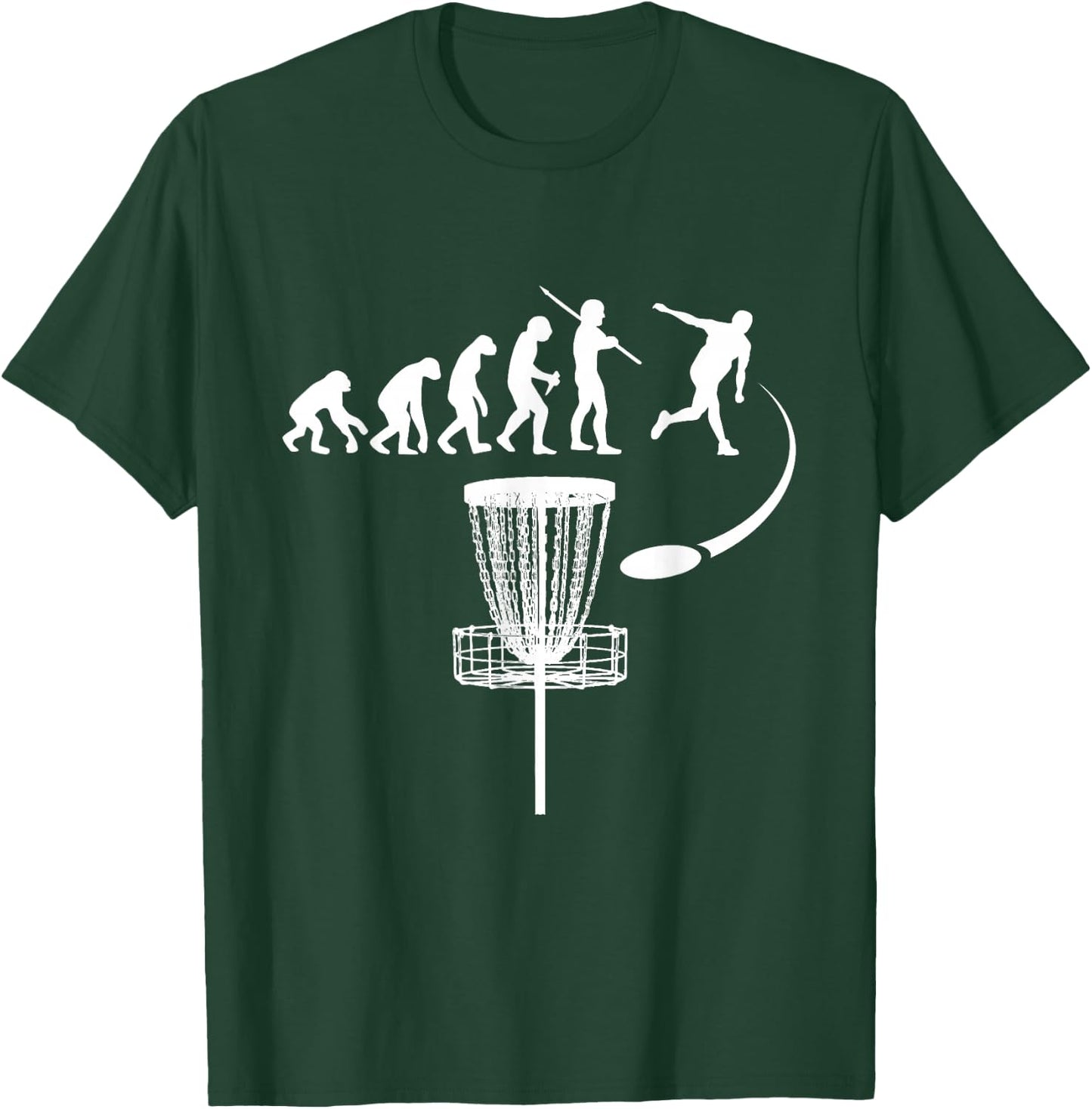 Funny Disc Golf Player Clothes Evolution Humor Men Women T-Shirt - T-Shirt | Forest