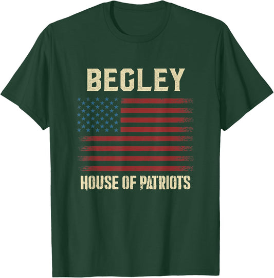 BEGLEY Last Name Surname American Flag Family T-Shirt - T-Shirt | Forest