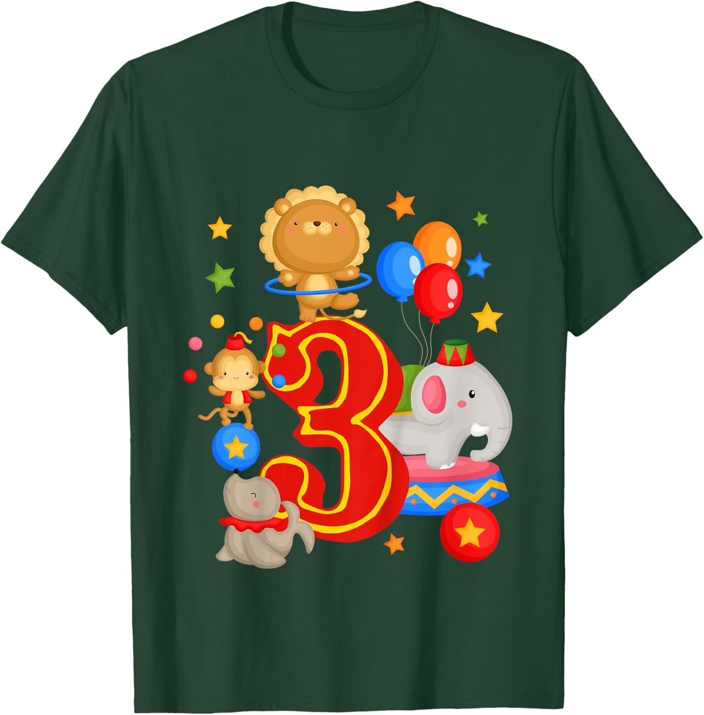 Circus Birthday 3rd Birthday Carnival 3 Years Old T-Shirt - T-Shirt | Forest