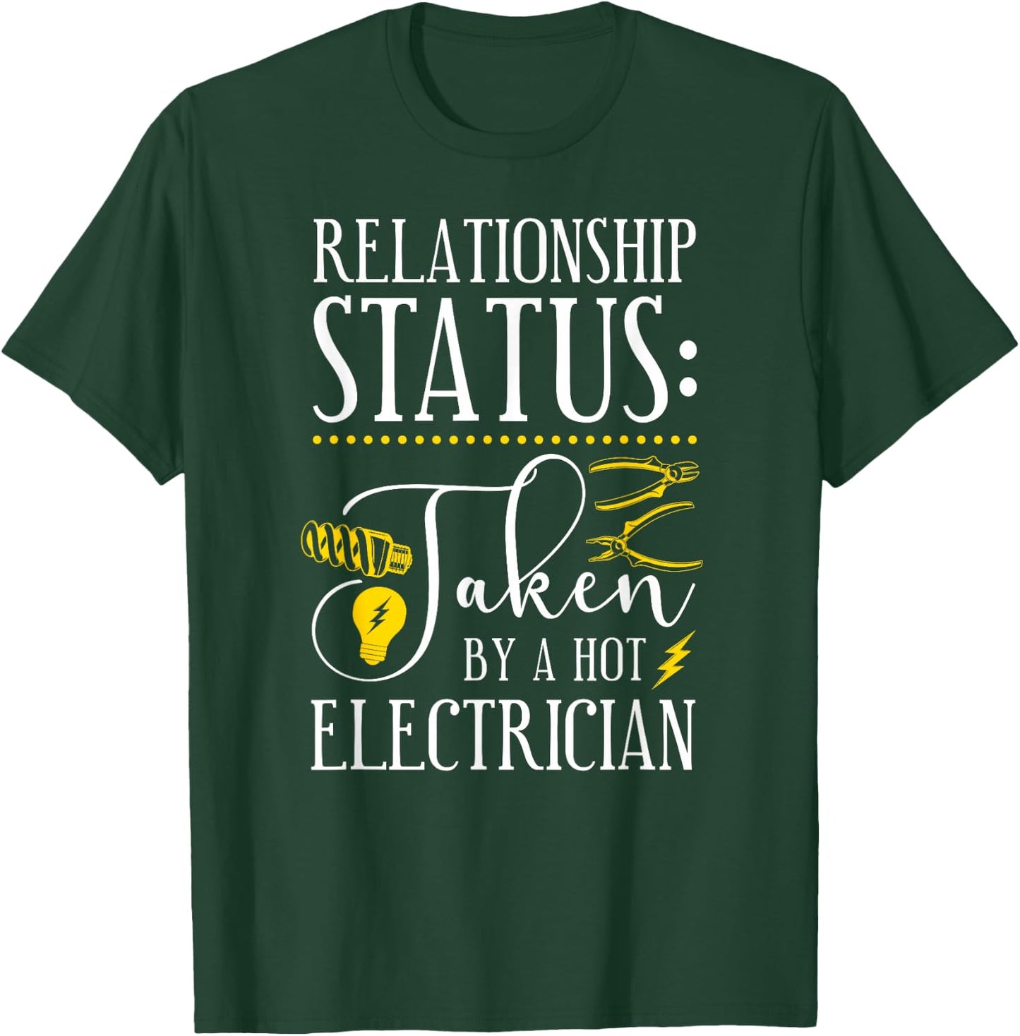 I Love My Electrician Wife Girlfriend T-Shirt - T-Shirt | Forest