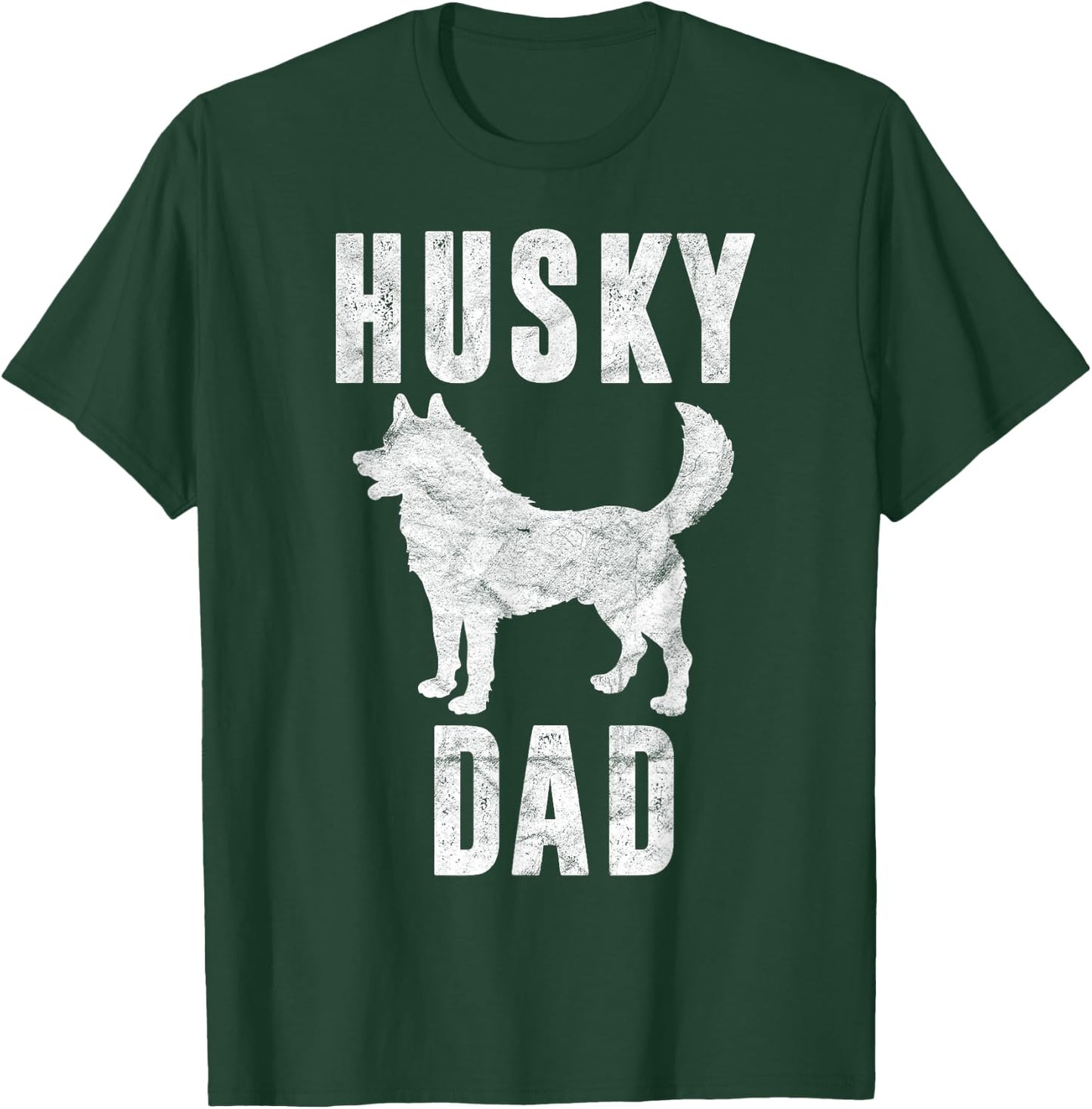 Vintage Husky Dad Gift Dog Daddy Siberian Huskies Father T-Shirt - T-Shirt | Forest