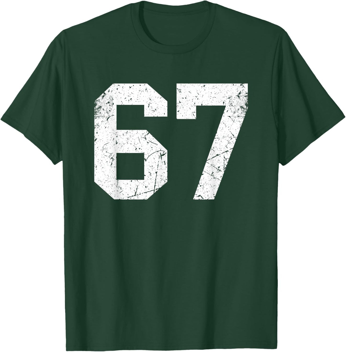 Vintage White Sports Team Number #67 T-Shirt - T-Shirt | Forest