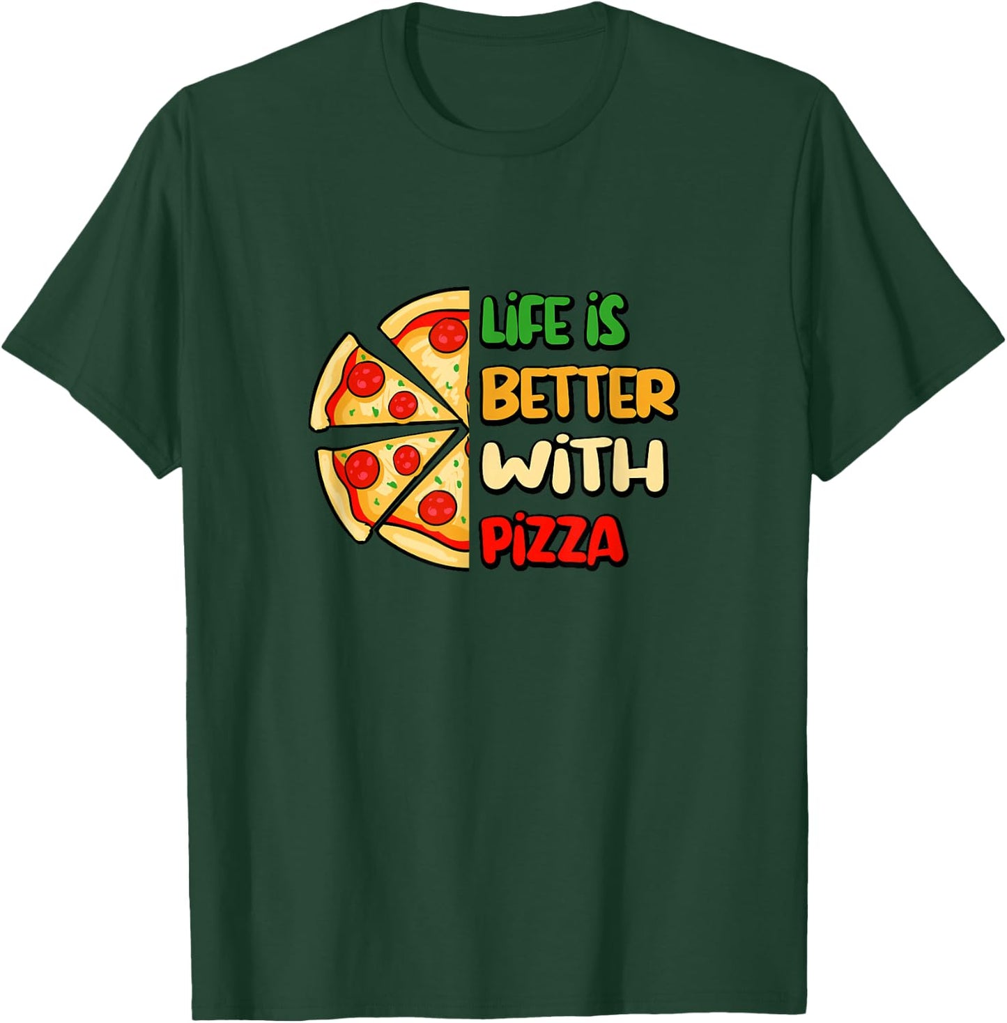 Life With Pizza Italian Food Chef Pizza Maker T-Shirt - T-Shirt | Forest